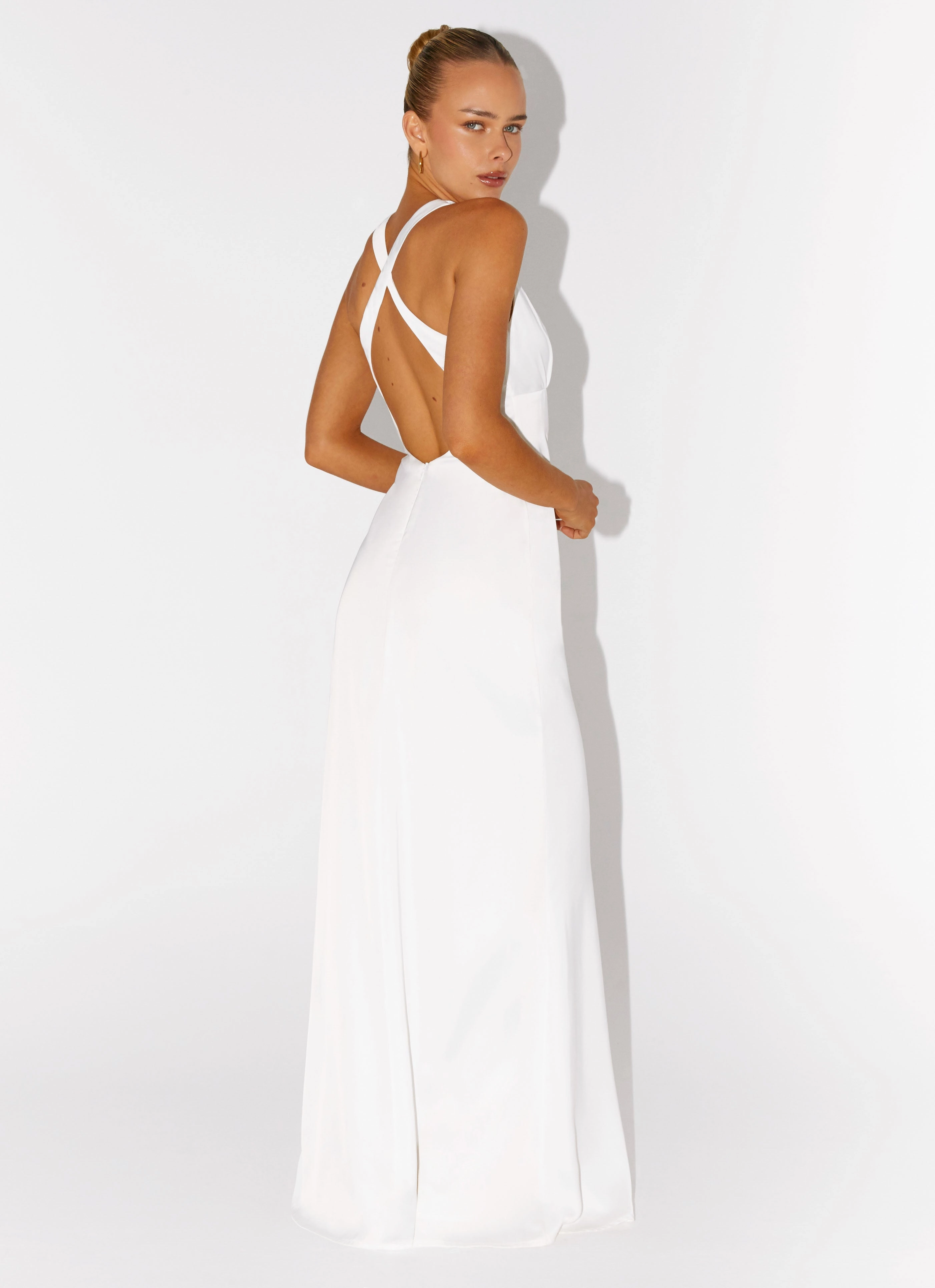 Calm Grace Desi Halterneck Maxi Dress - White