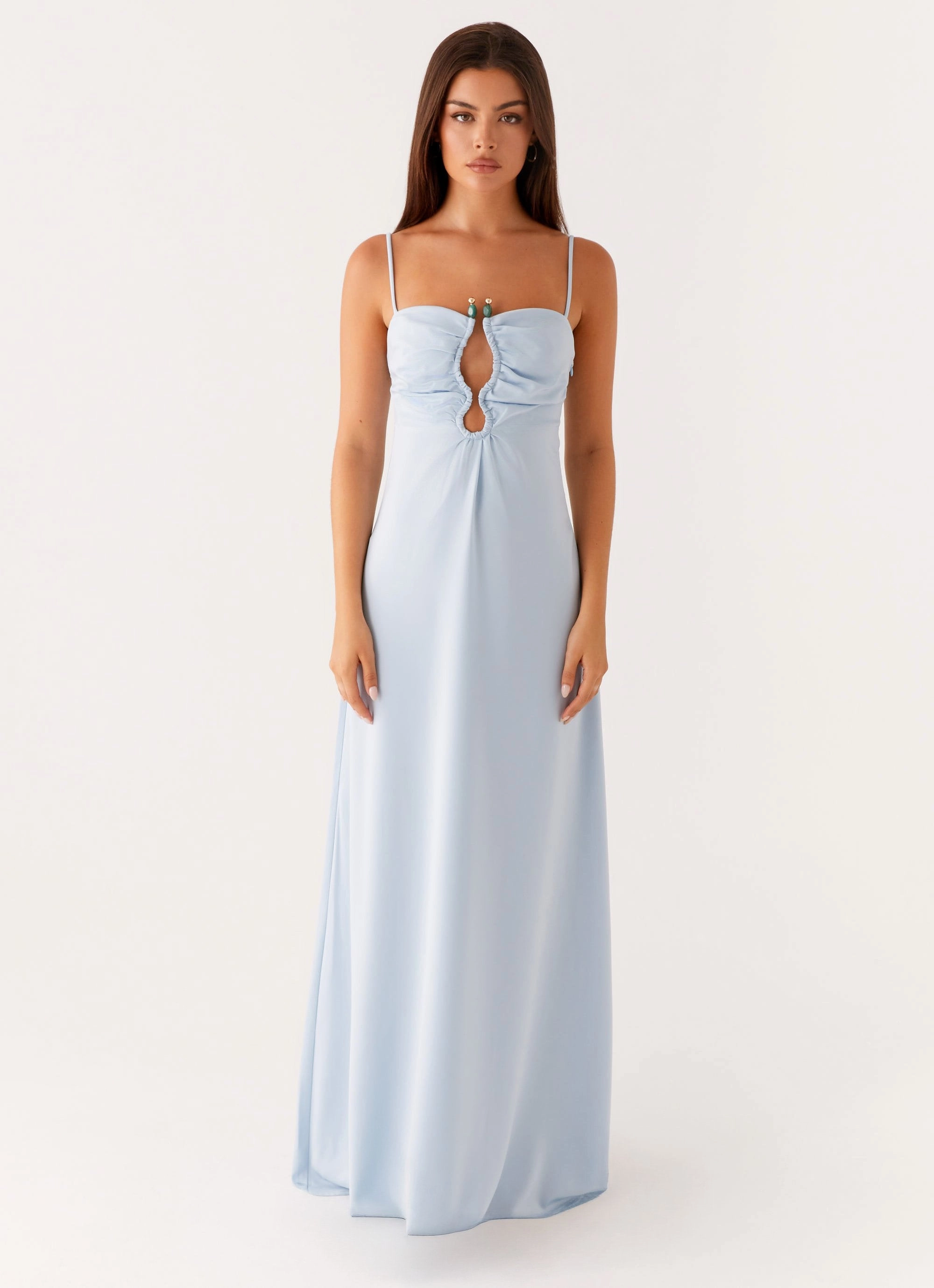 knee-length Sleek Look Zelda Maxi Dress - Blue
