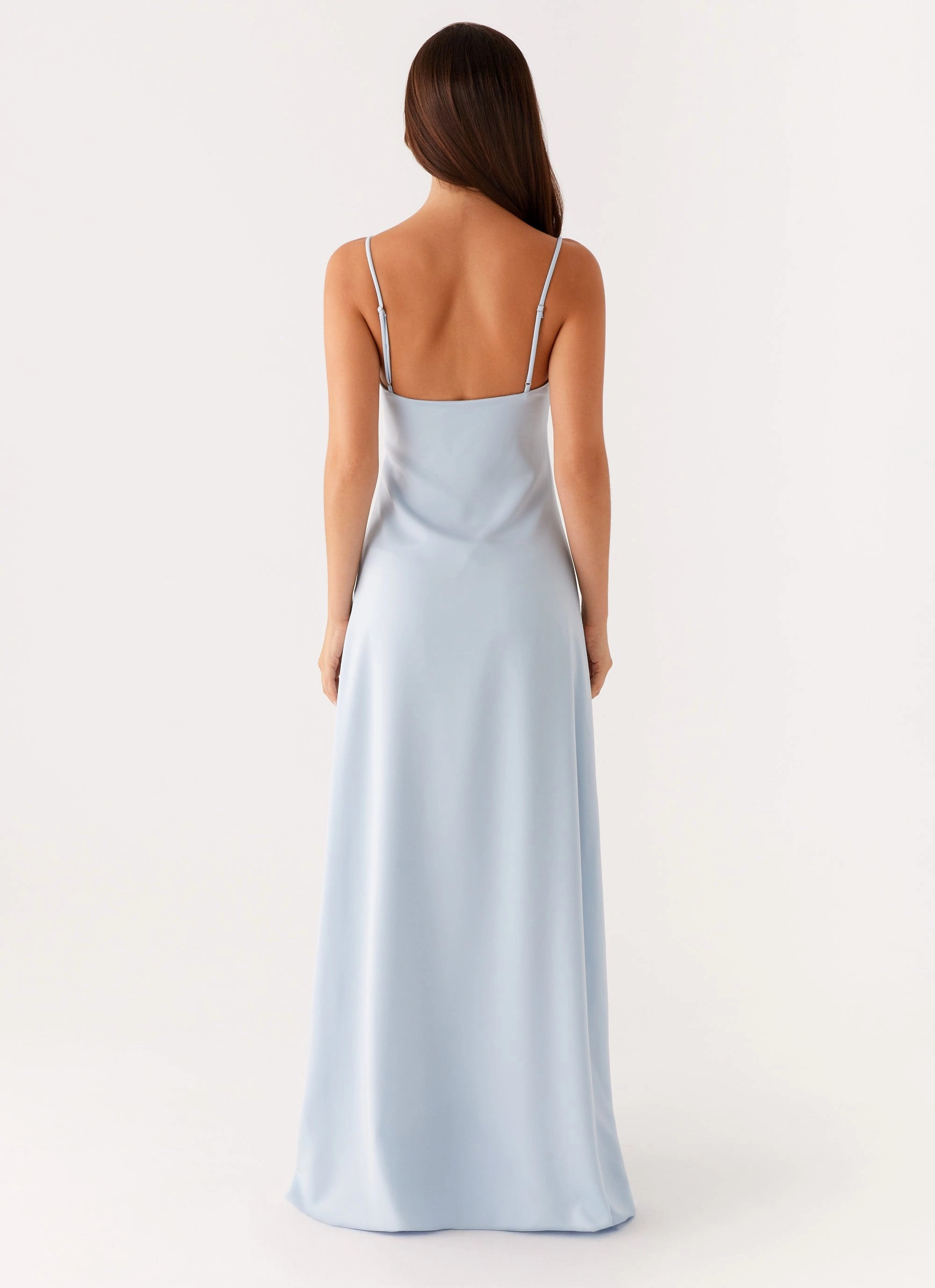 Front-Slit Relax Cut Zelda Maxi Dress - Blue