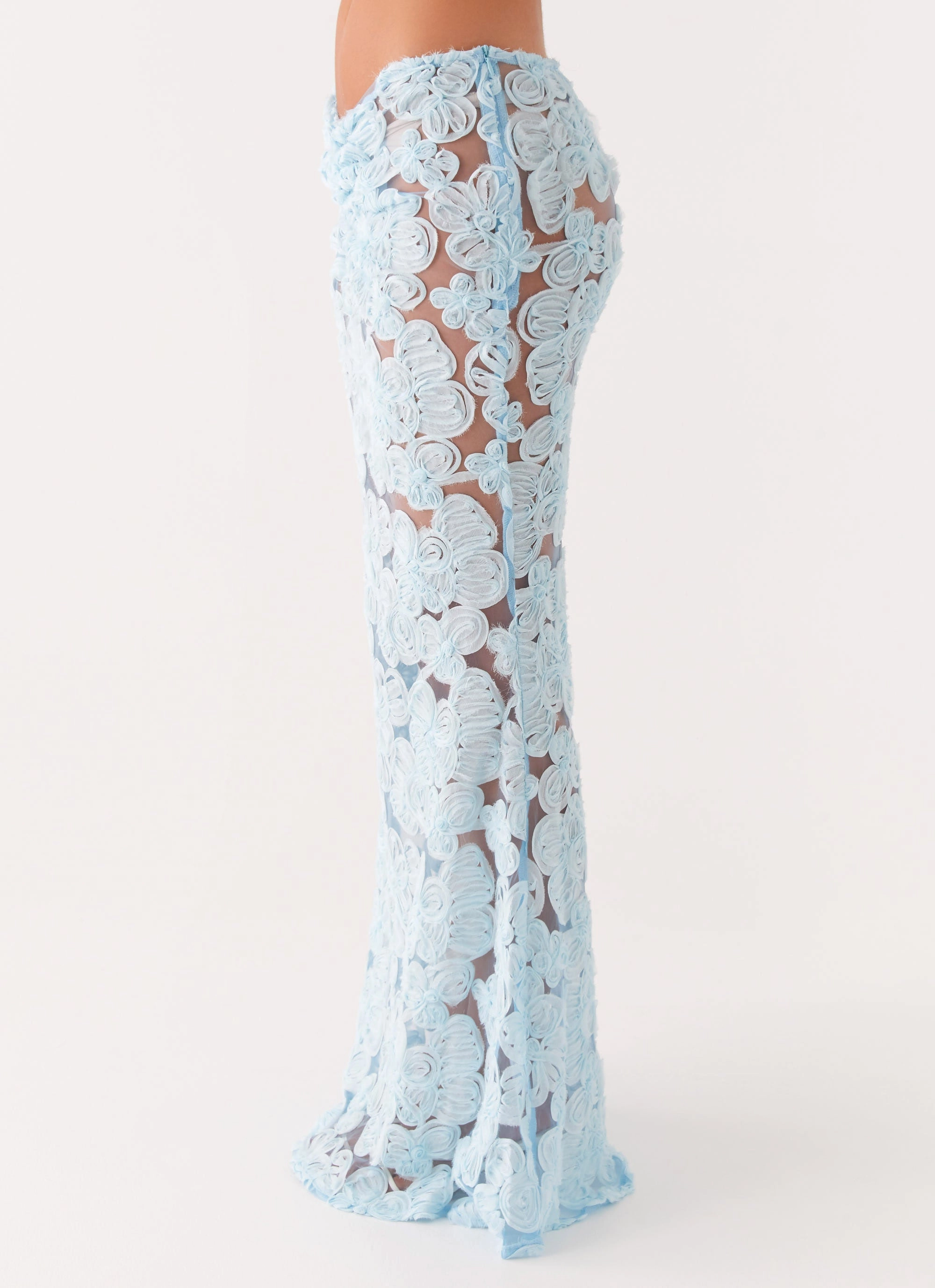 Fiorella Floret Maxi Skirt - Blue Seam-Free Premium Look
