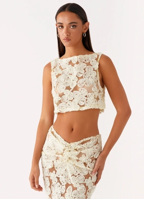 Fiorella Floret Top - Yellow Trendy Sweater UniversalFit