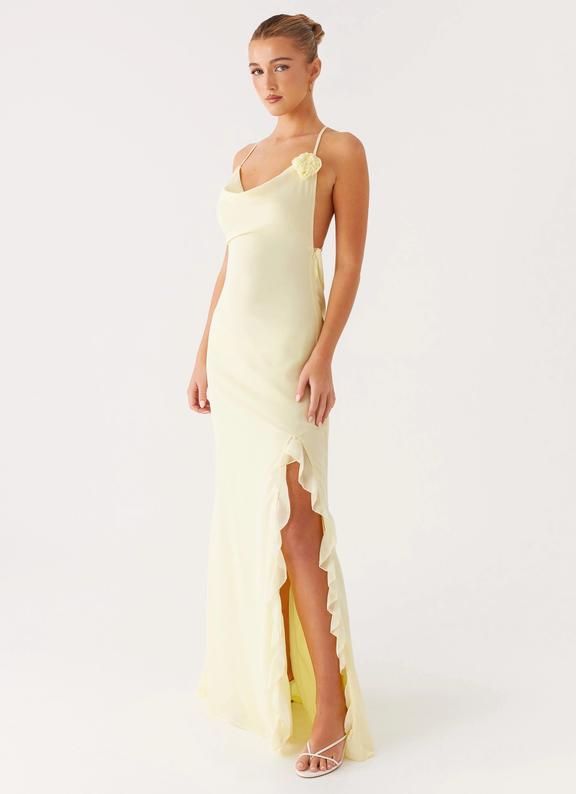 Crisp Texture Perfectly Tailored First Class Maxi Dress - Yellow