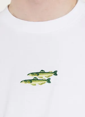 Fish Oversized T Shirt | Embroidered Organic Cotton | White