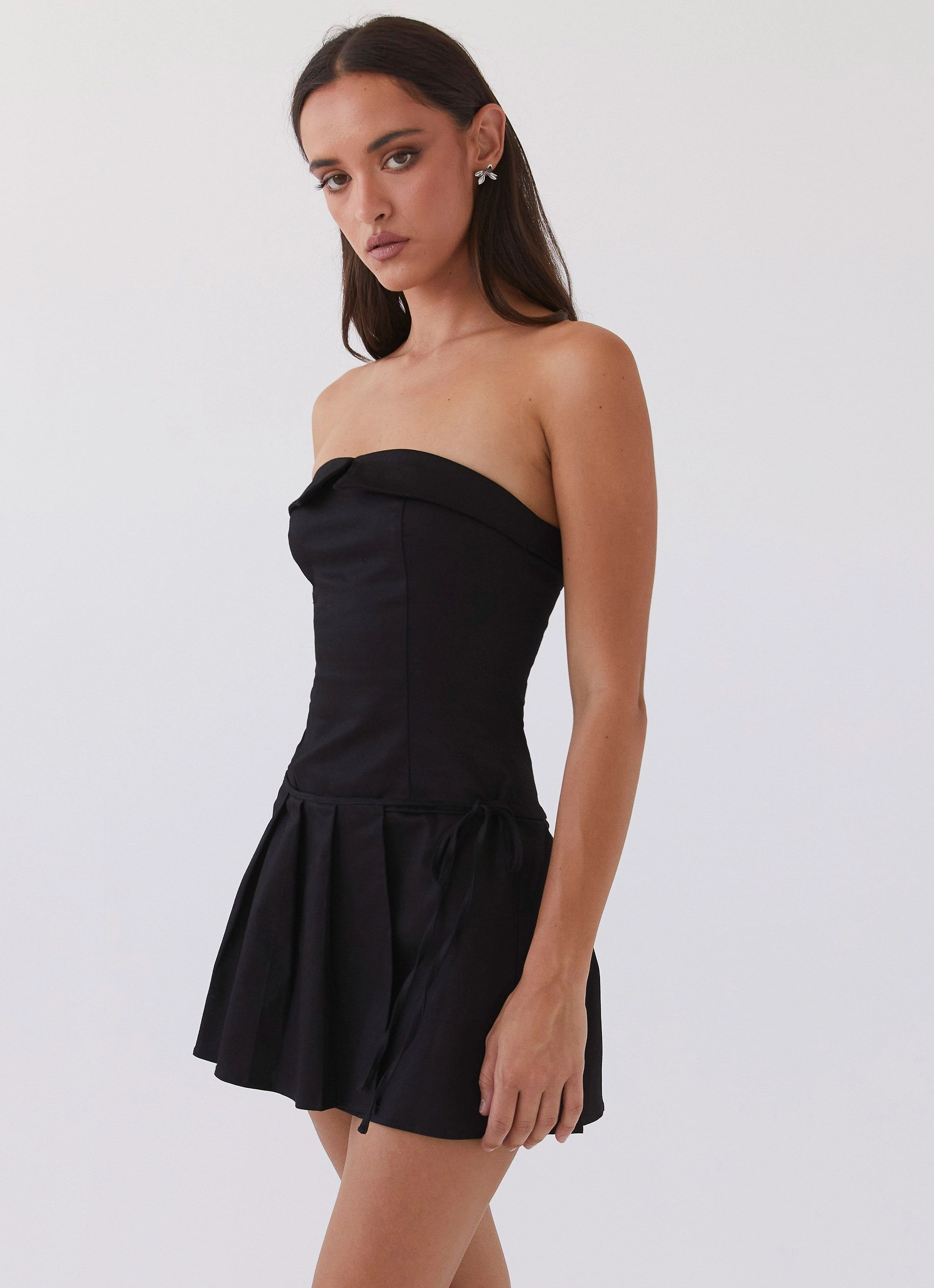 Calling The Shots Mini Dress - Black Formed Look
