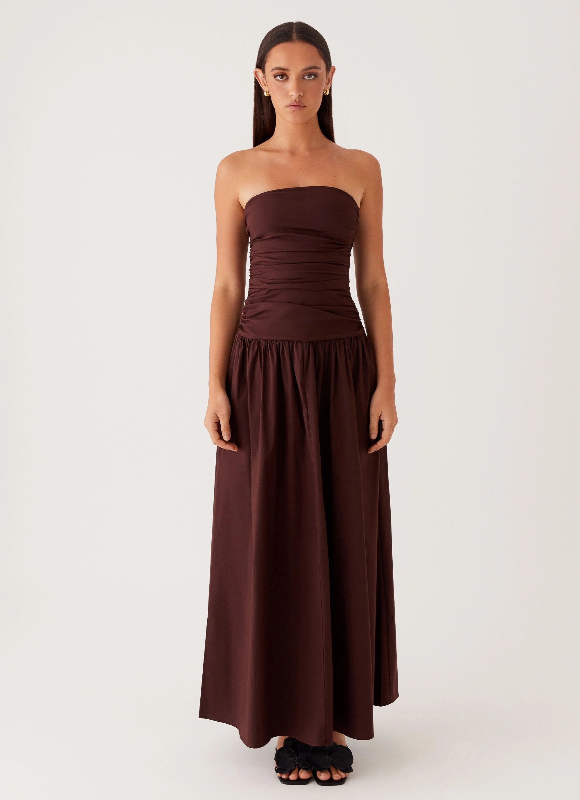 Carmel Maxi Dress - Brown Modern and Feminine Night Out