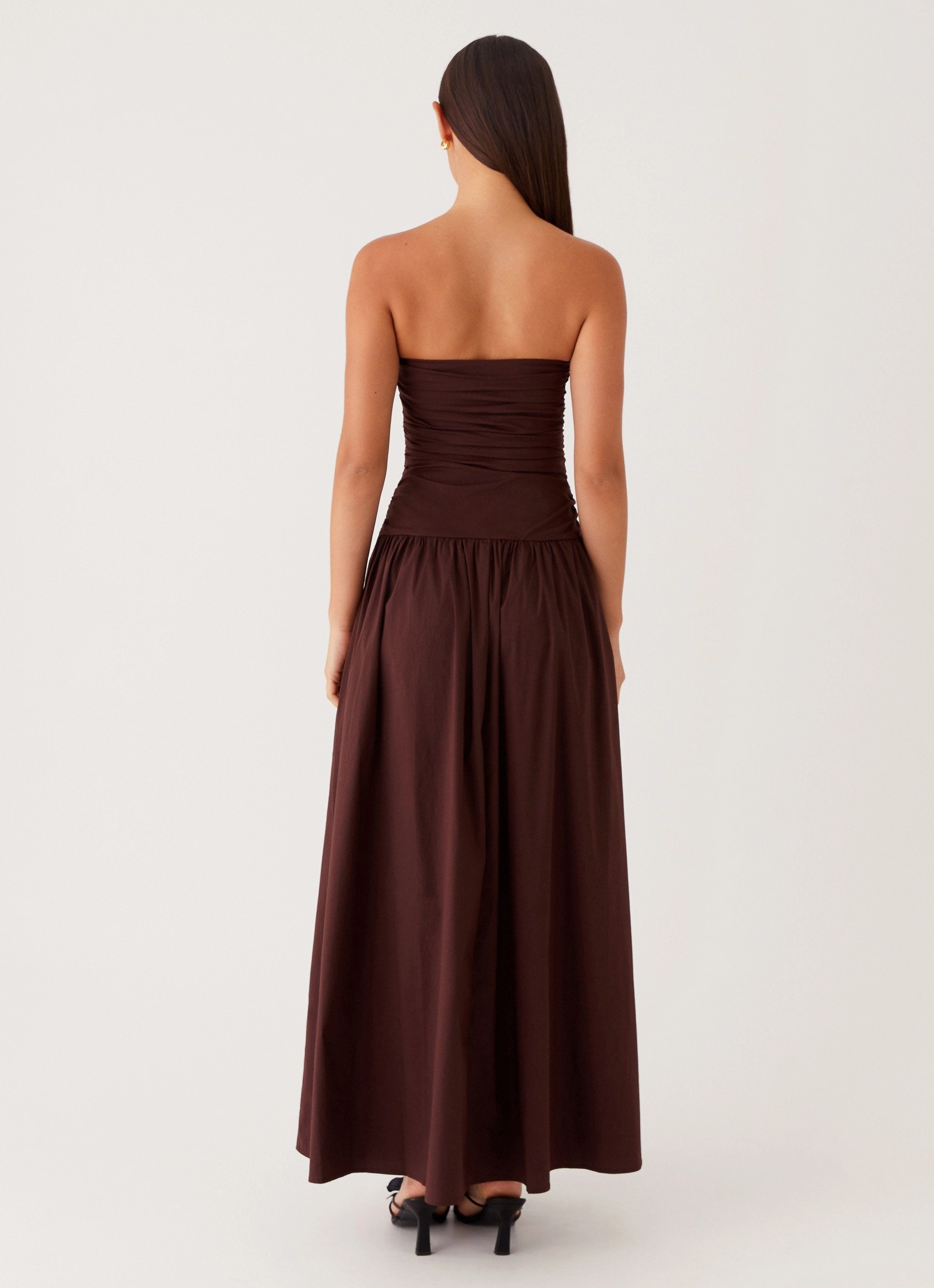 Carmel Maxi Dress - Brown Calm Shine Pleat Breeze