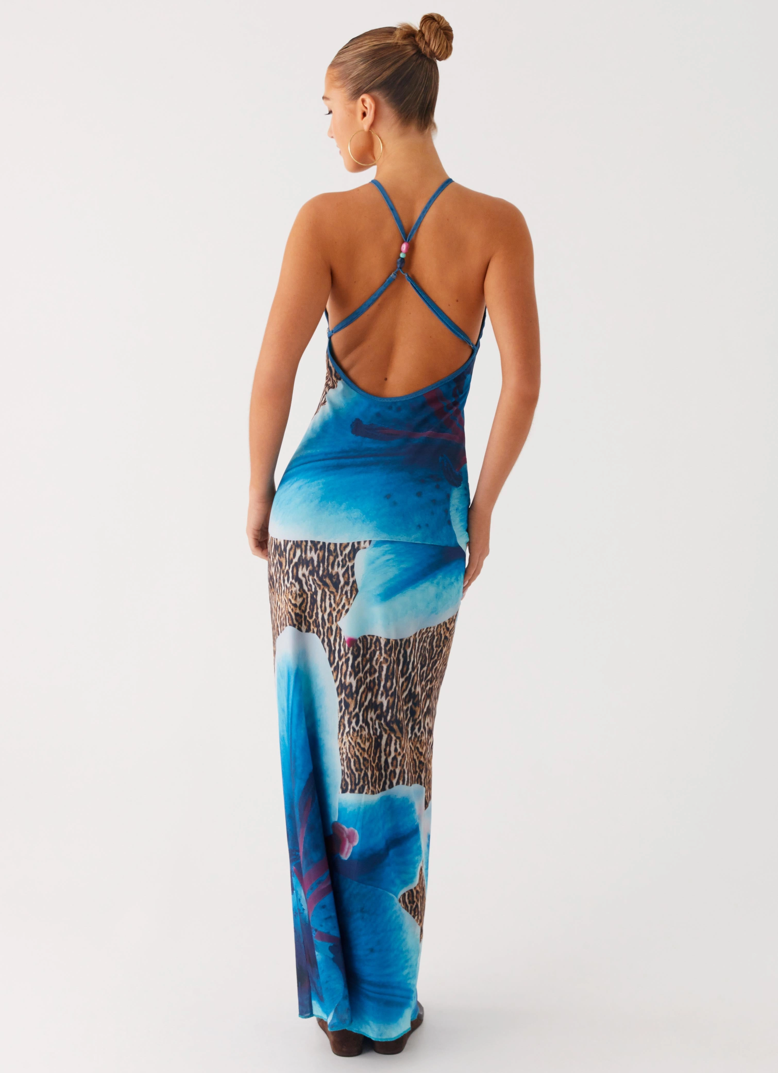 Sandy Siren Maxi Dress - Cheetah Floral Smooth-Lining Style Base