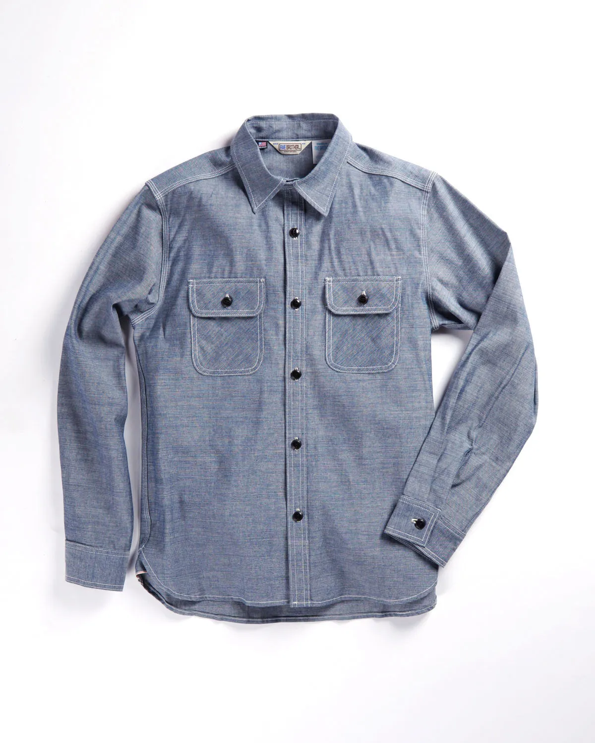 Five Brother Heavy Chambray Work Shirt Blue