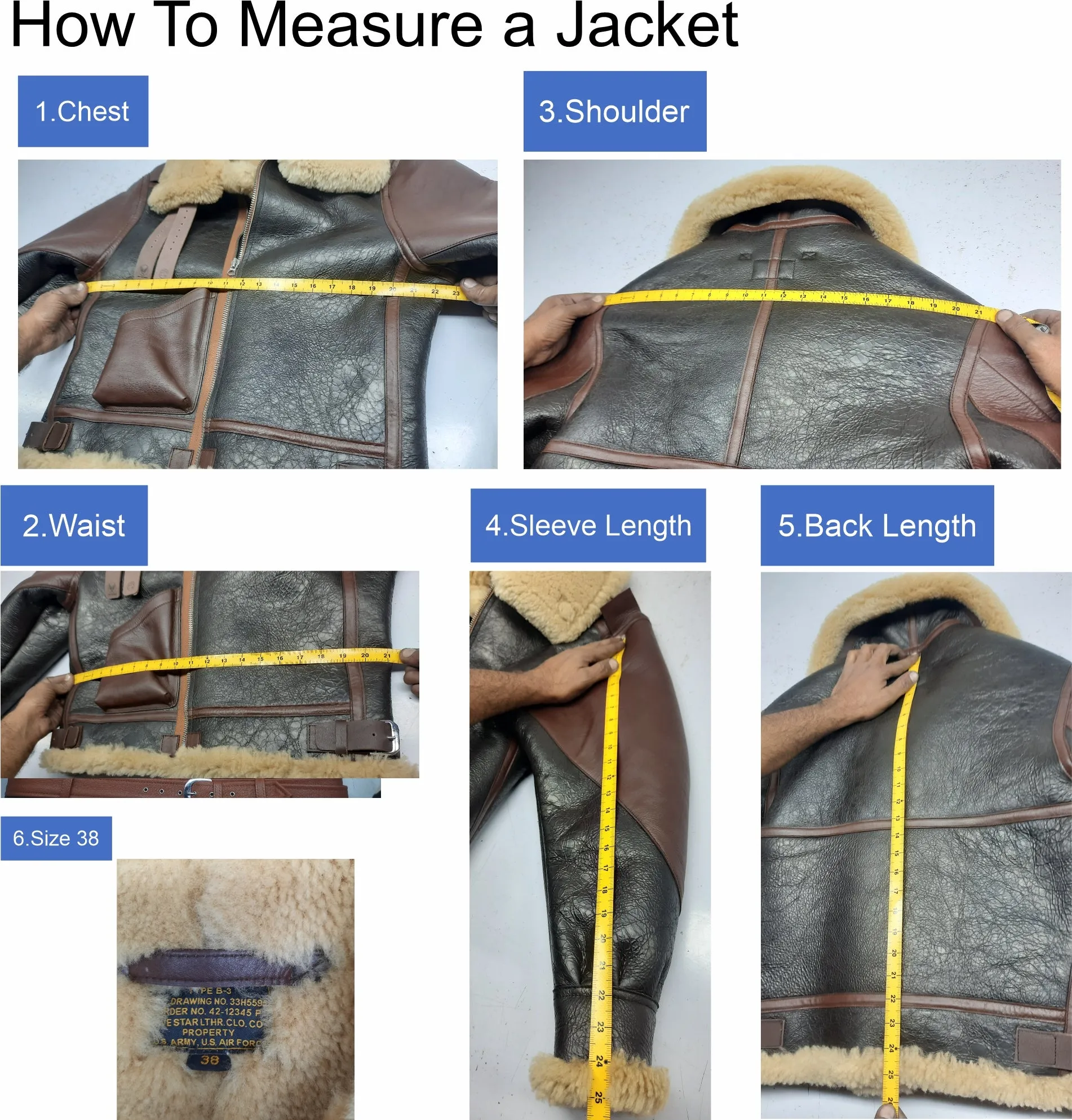 FiveStar Leather USAAF Type B-3 Bomber Aviator Pilot Seal Brown Leather Flight Jacket