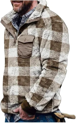 Flannel Jackets for Men,Men's Camp Night Berber Lined Hooded Flannel Shirt Jacket Coat Sweatshirts Hoodies Sweaters Tops