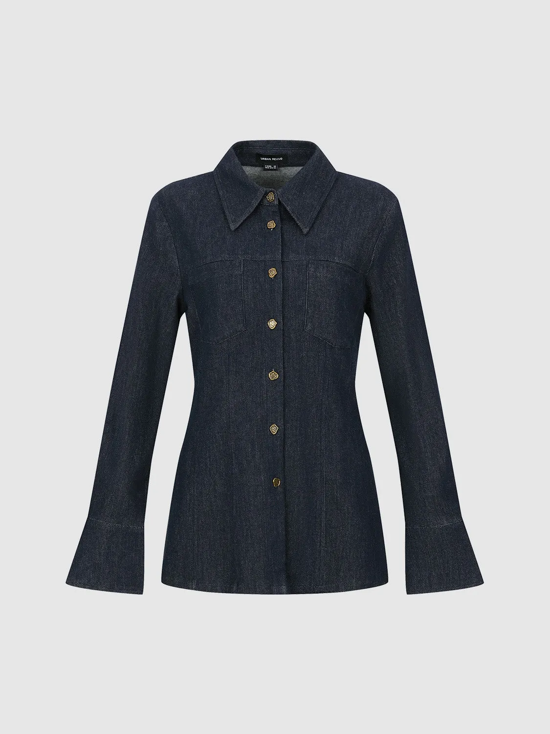Flared Sleeve Denim Shirts