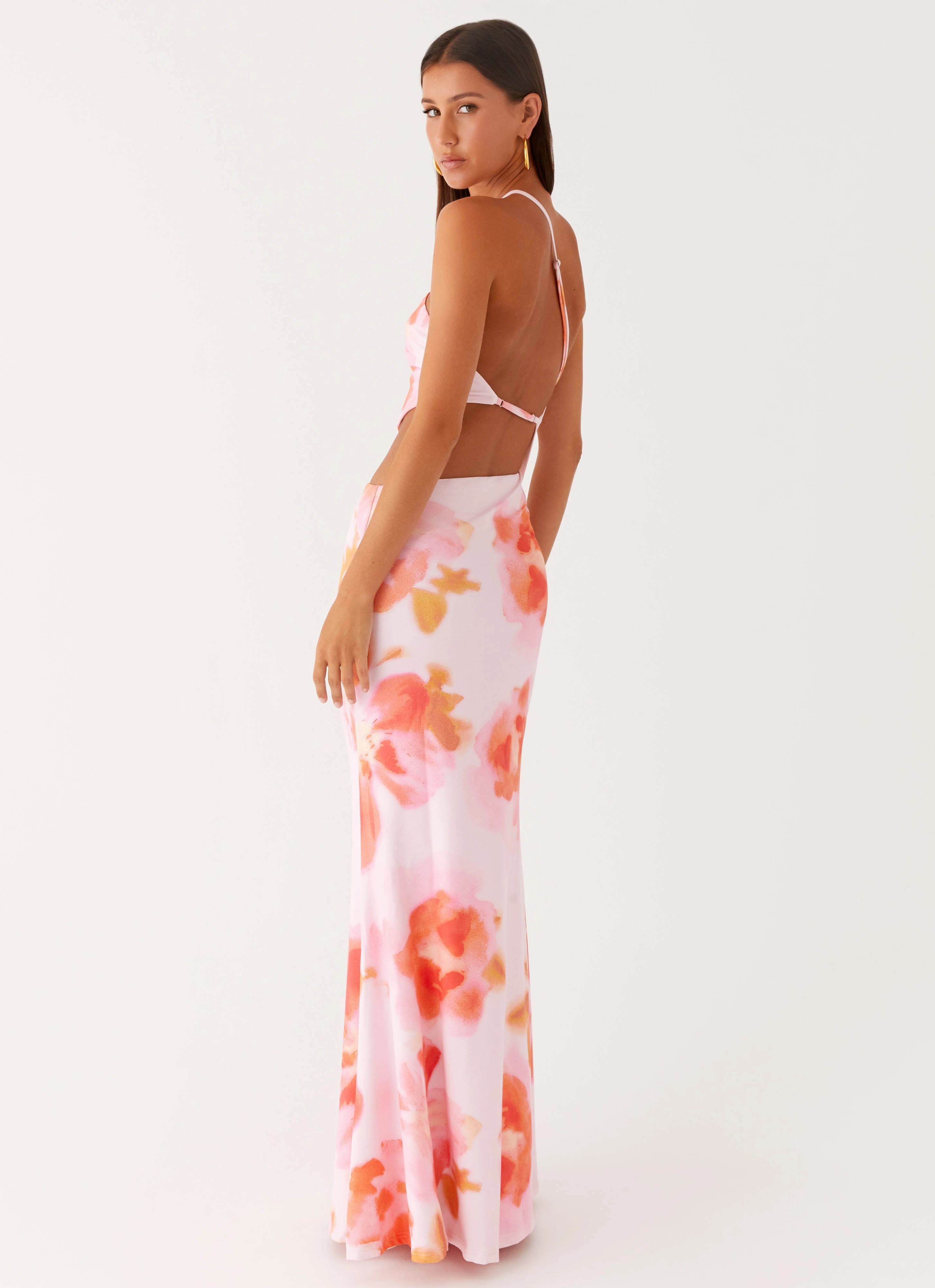 Soft Vibes Effortless Fit Design Riano Cut Out Maxi Dress - Blushing Blossom