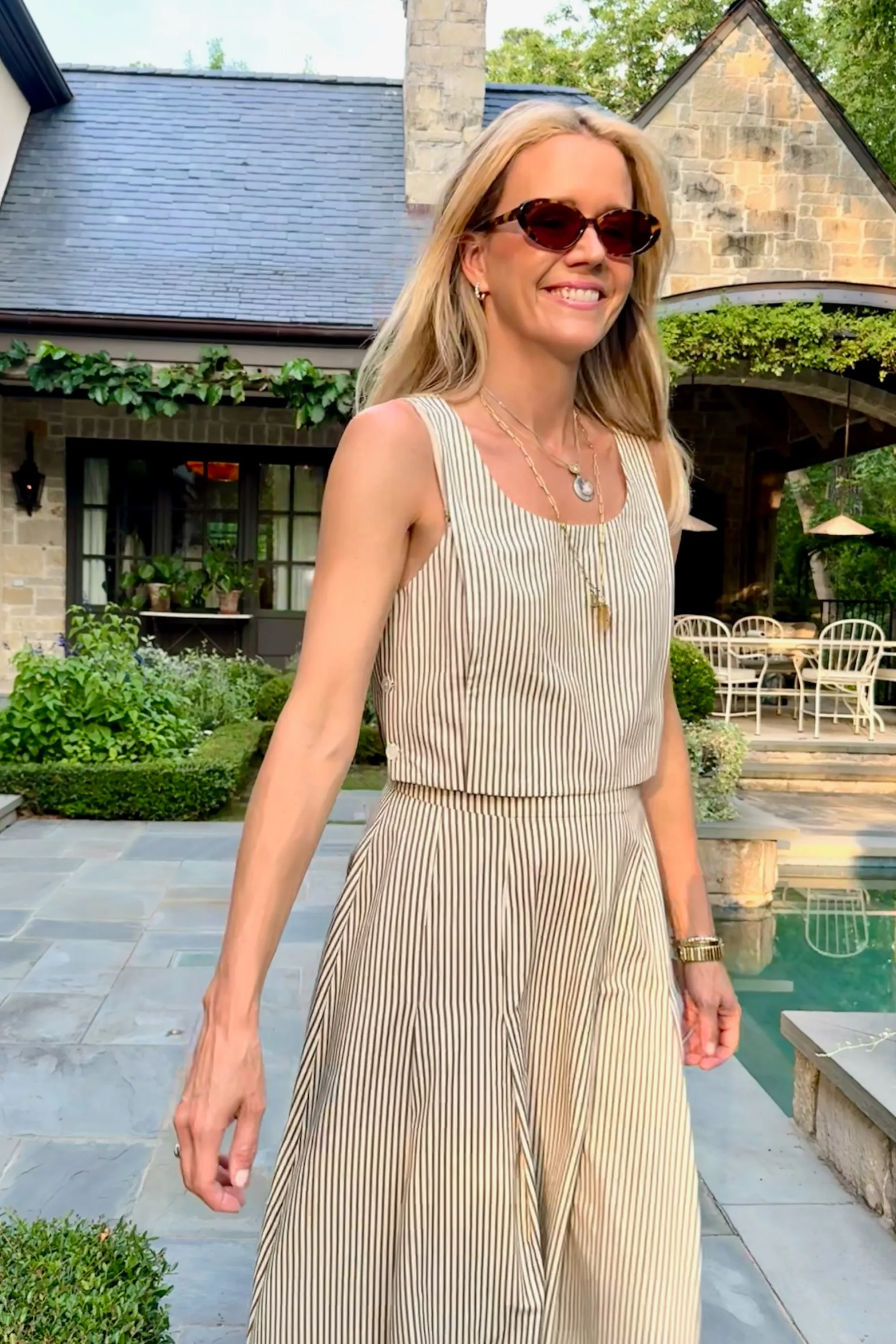 AntiSlipWaistband Gripper Waistband MASON'S DAUGHTER | Sophia Top, Brown & Ivory Dobby Striped