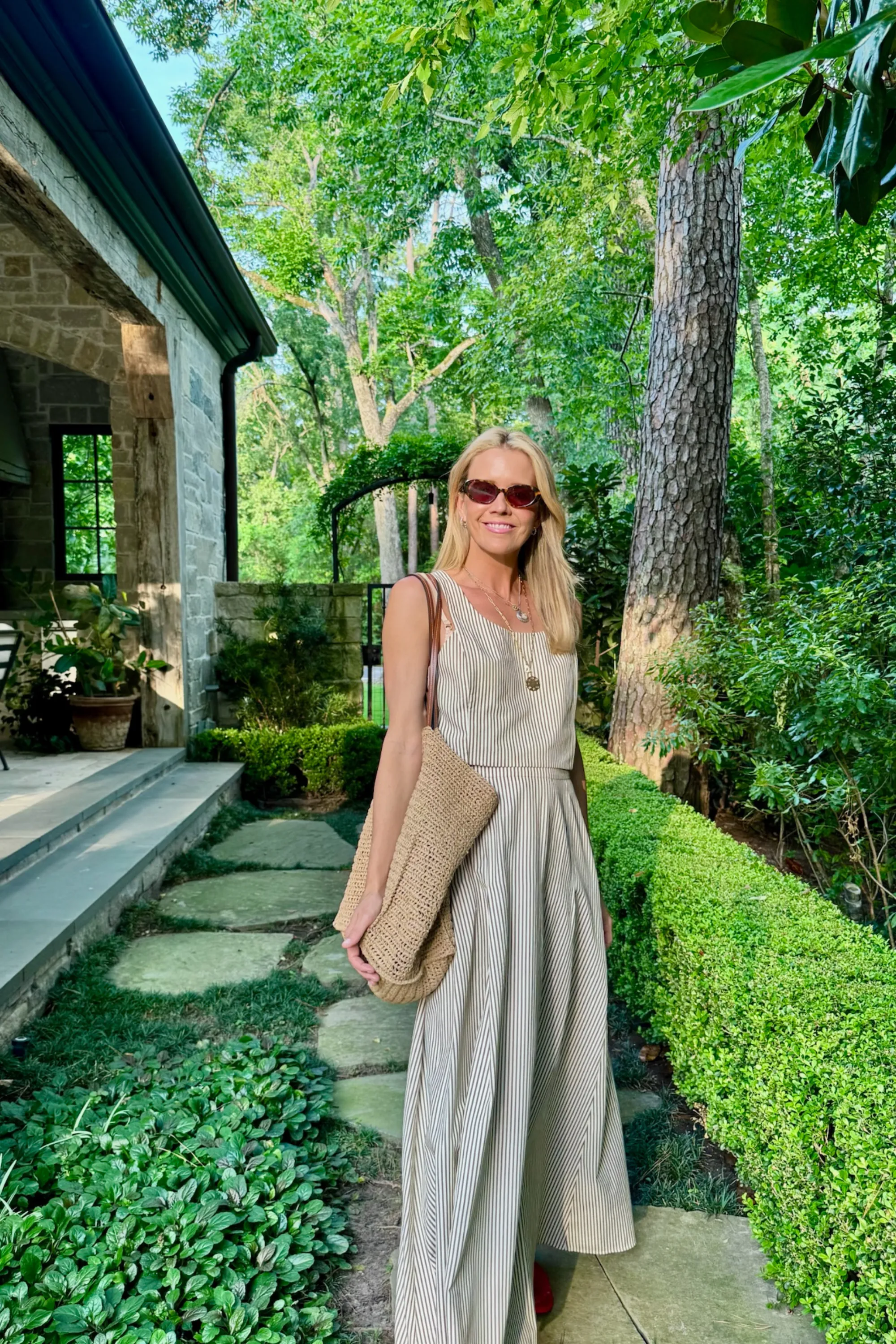 Comfortable Fabric Performance Support MASON'S DAUGHTER | Sophia Top, Brown & Ivory Dobby Striped