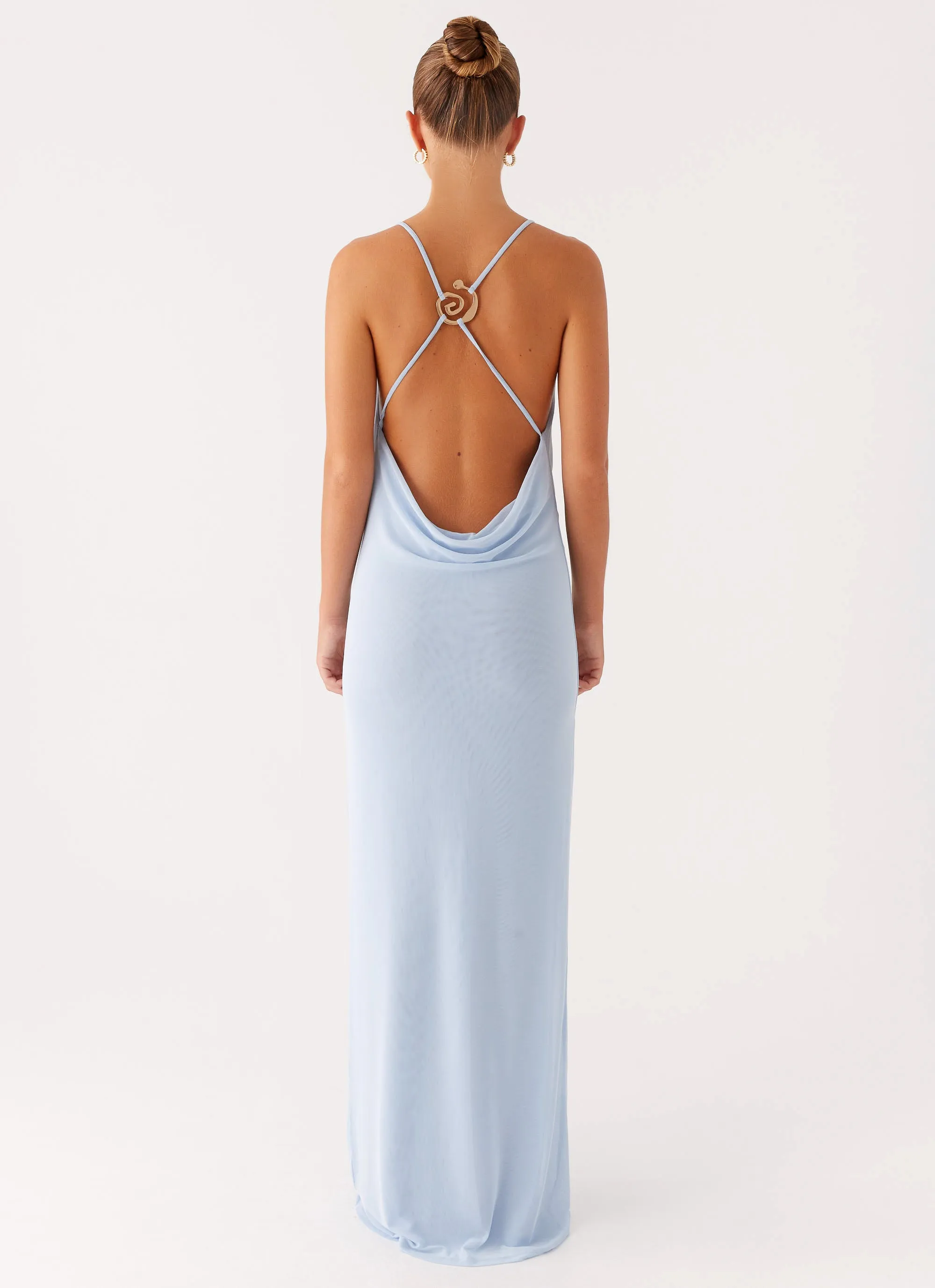 Balanced Look Embroidered-Detail Game Player Maxi Dress - Blue