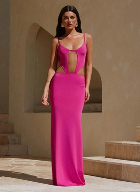Headliner Maxi Dress - Fuchsia Subtle Stitch