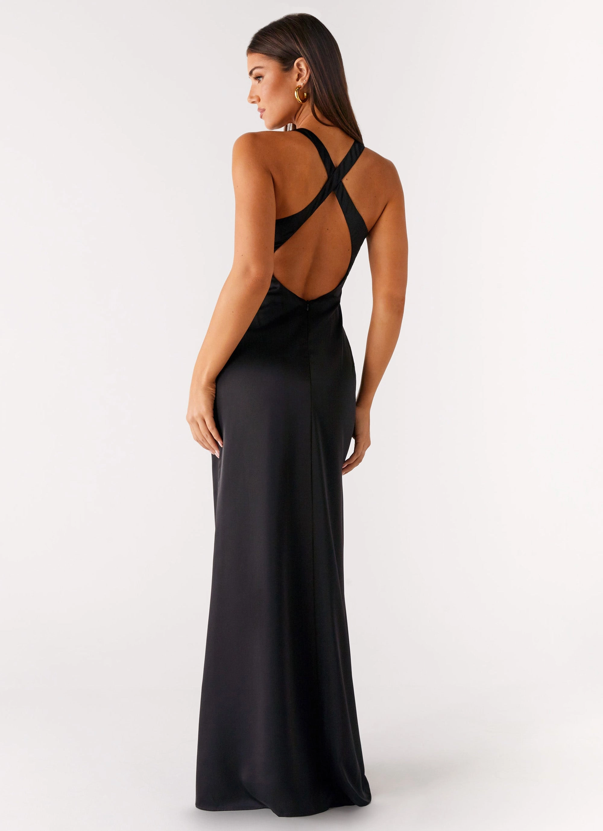 Desi Halterneck Maxi Dress - Black City Style