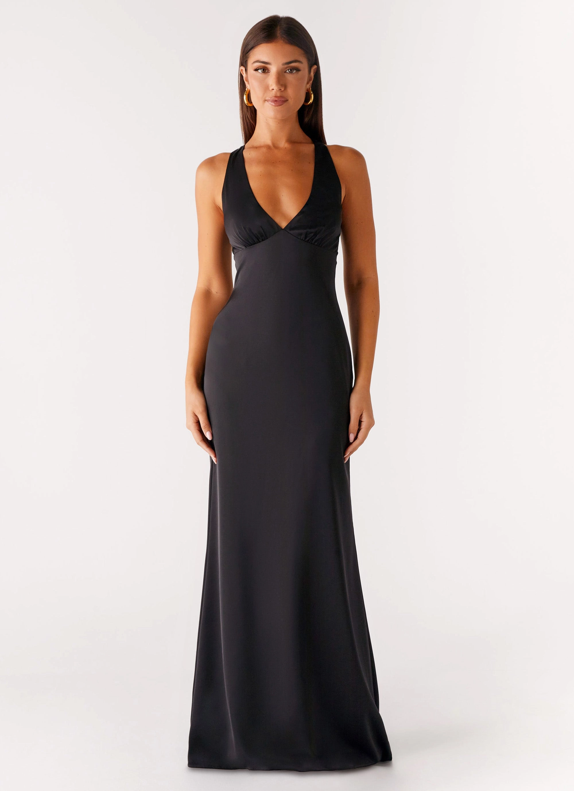 Balanced Lines Desi Halterneck Maxi Dress - Black