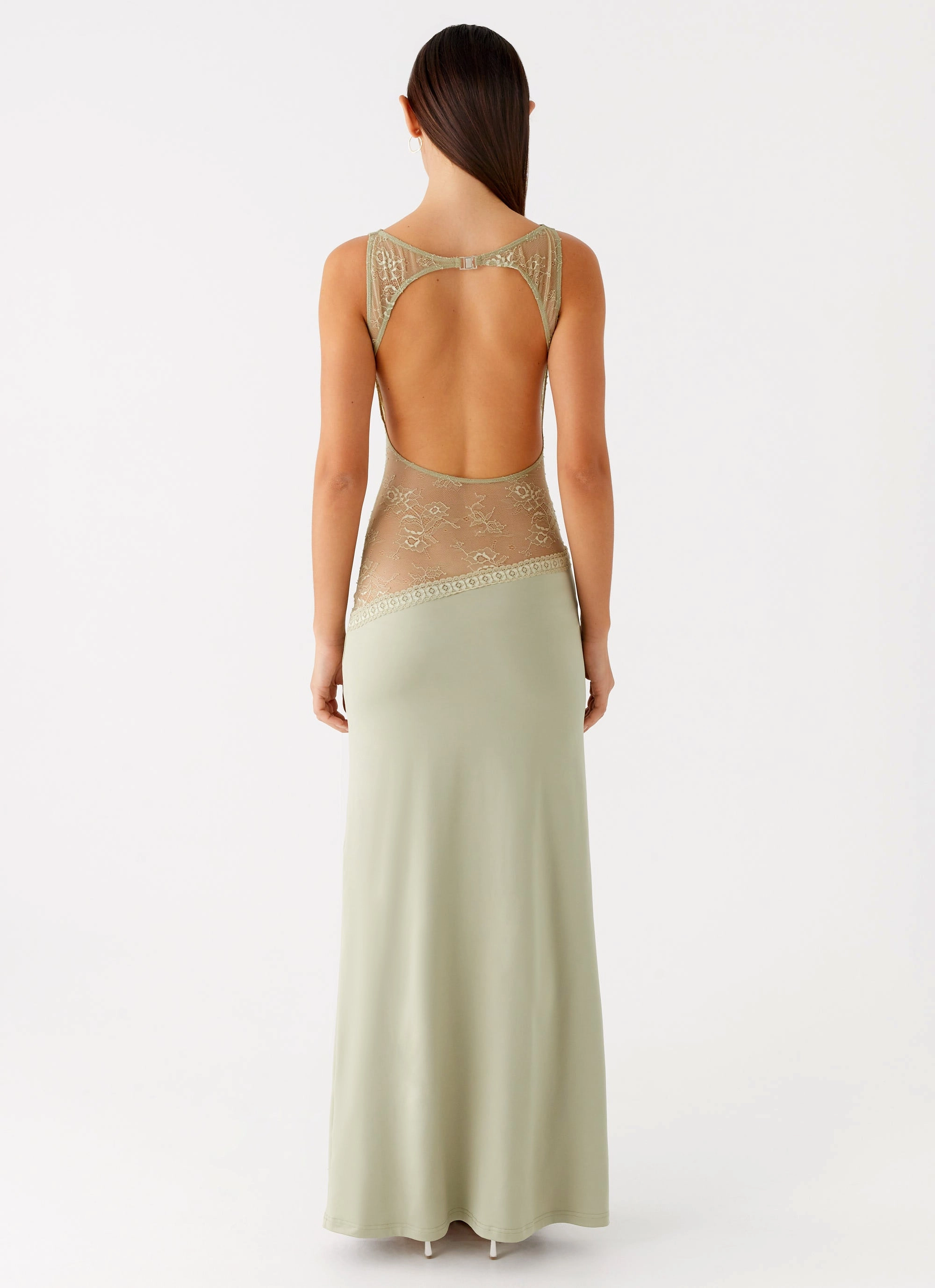 Figure-Skimming Anti-bacterial Lucinda Maxi Dress - Sage