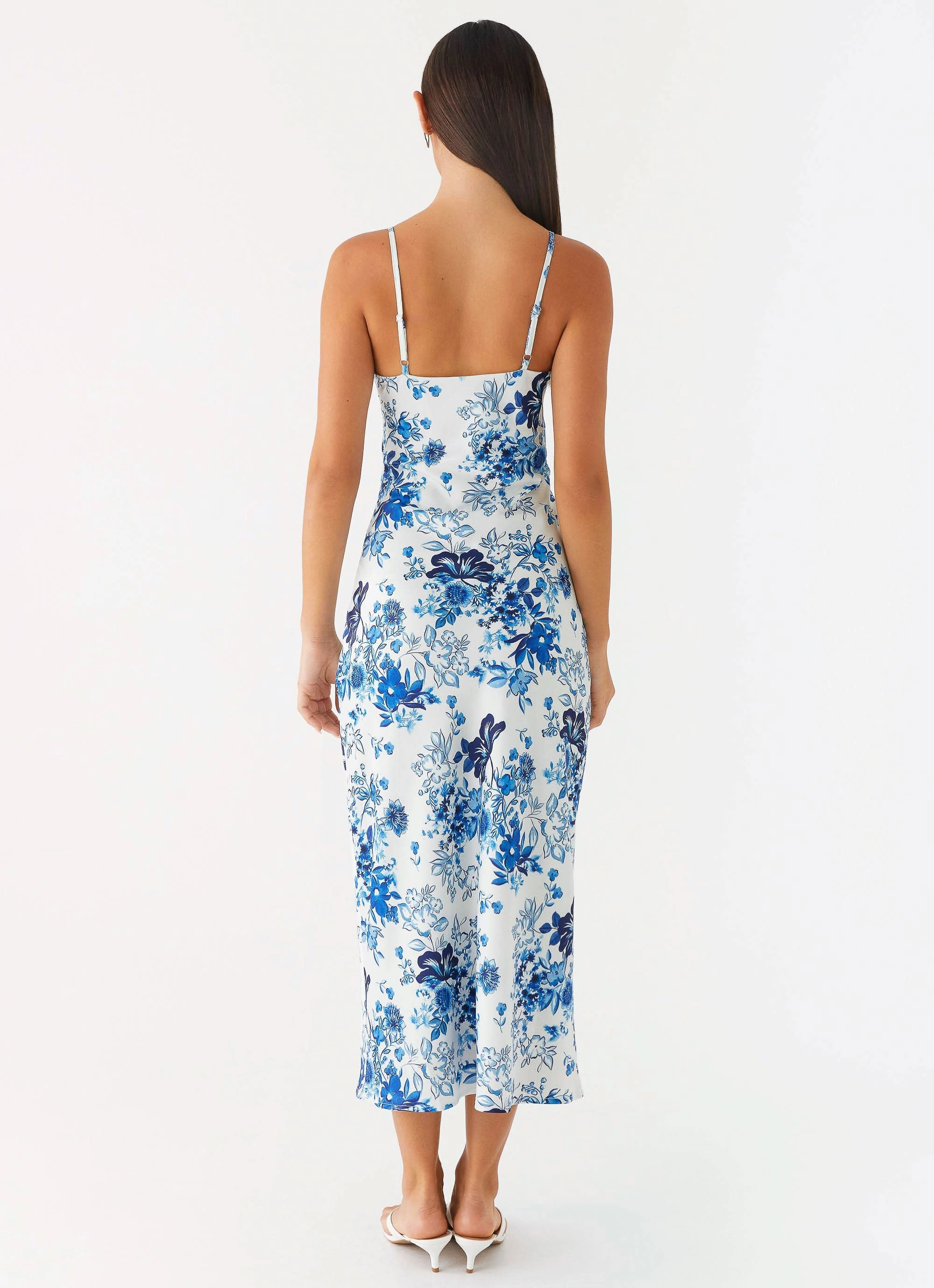 Summer Air Take Chances Midi Dress - Serene Sky Floral