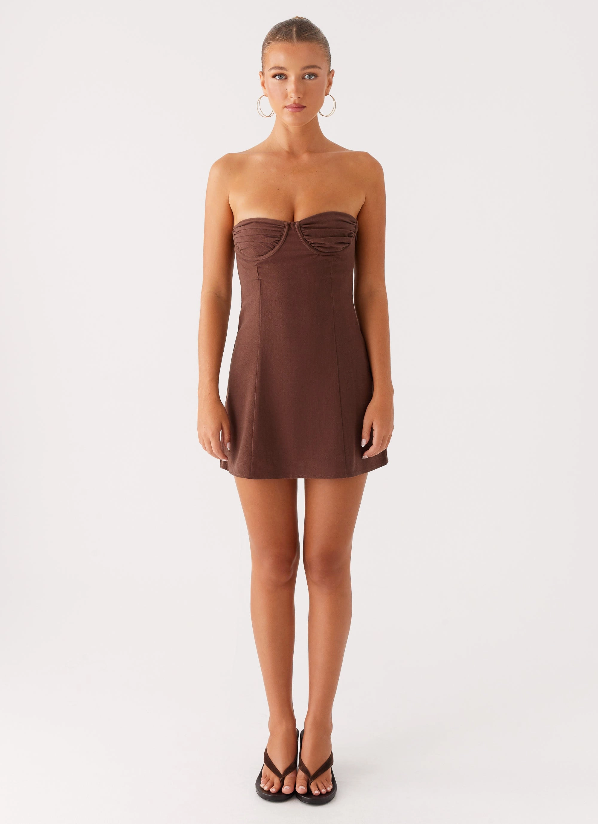 Flattering Cut Perfect Fit Ludo Mini Dress - Chocolate