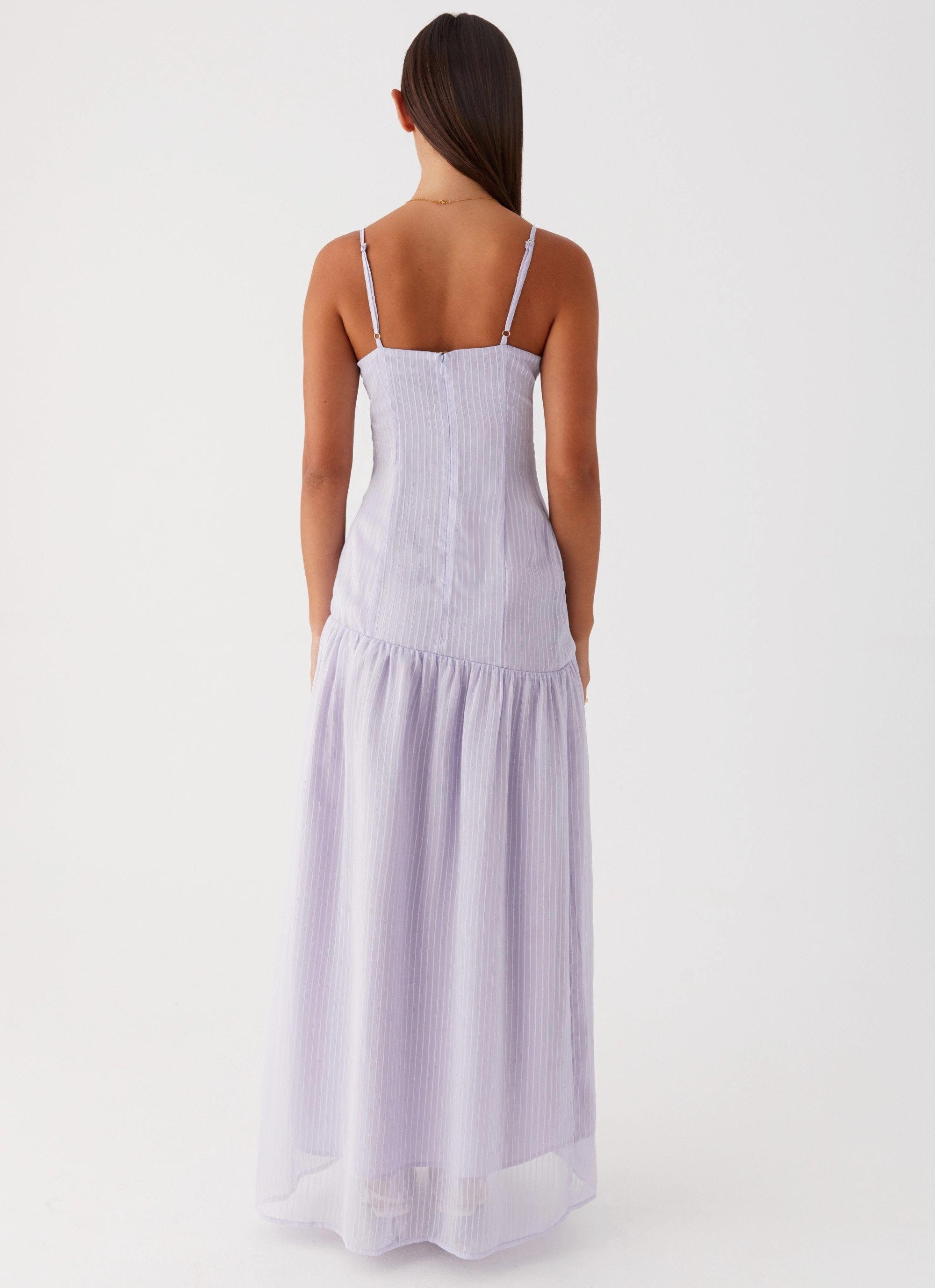 Shania Maxi Dress - Lavender Side Slit Statement Mood