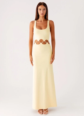 Dreamboat Beaded Maxi Dress - Yellow Lightweight-Layer Simple Ease