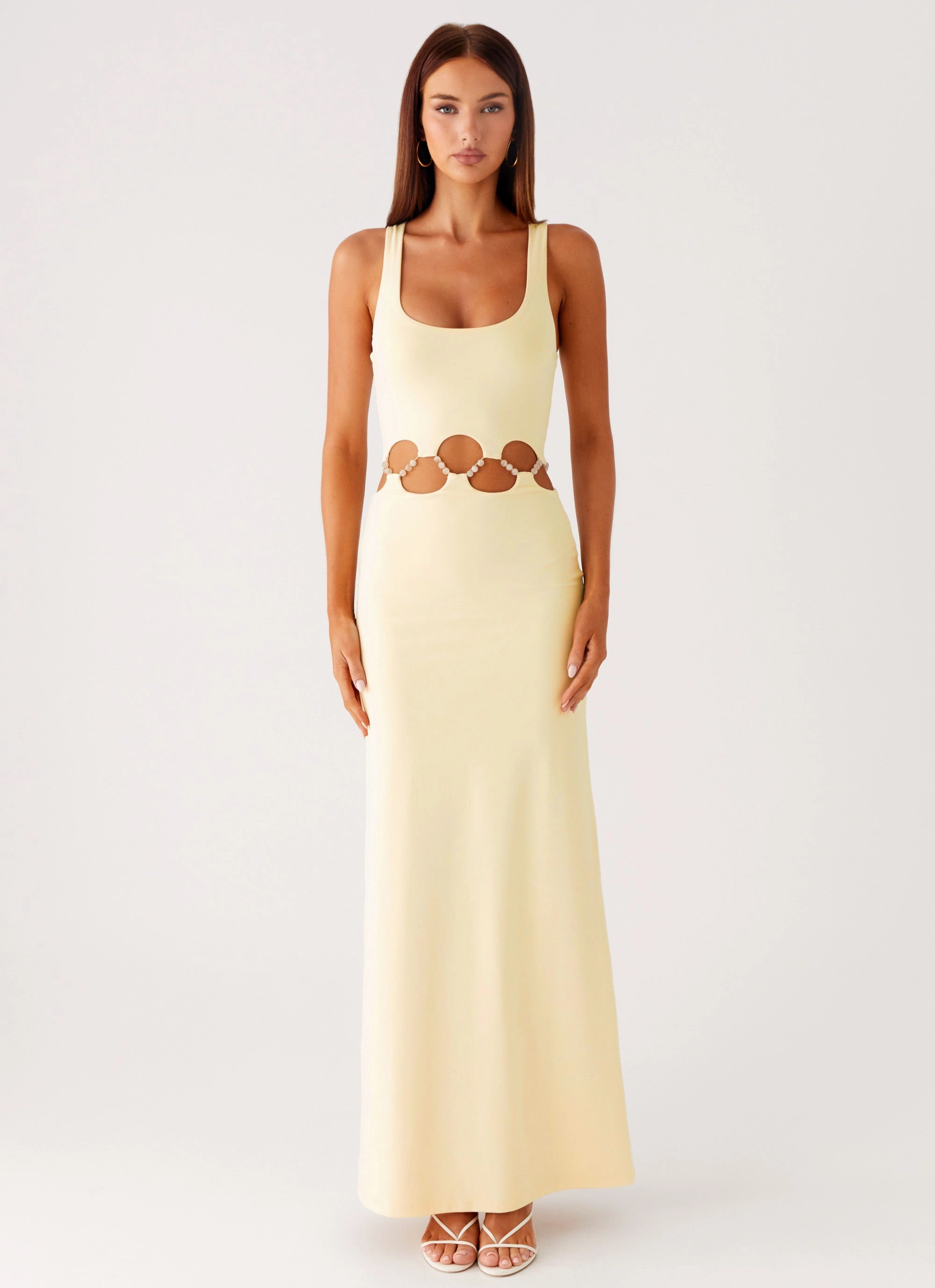 Dreamboat Beaded Maxi Dress - Yellow Lightweight-Layer Simple Ease