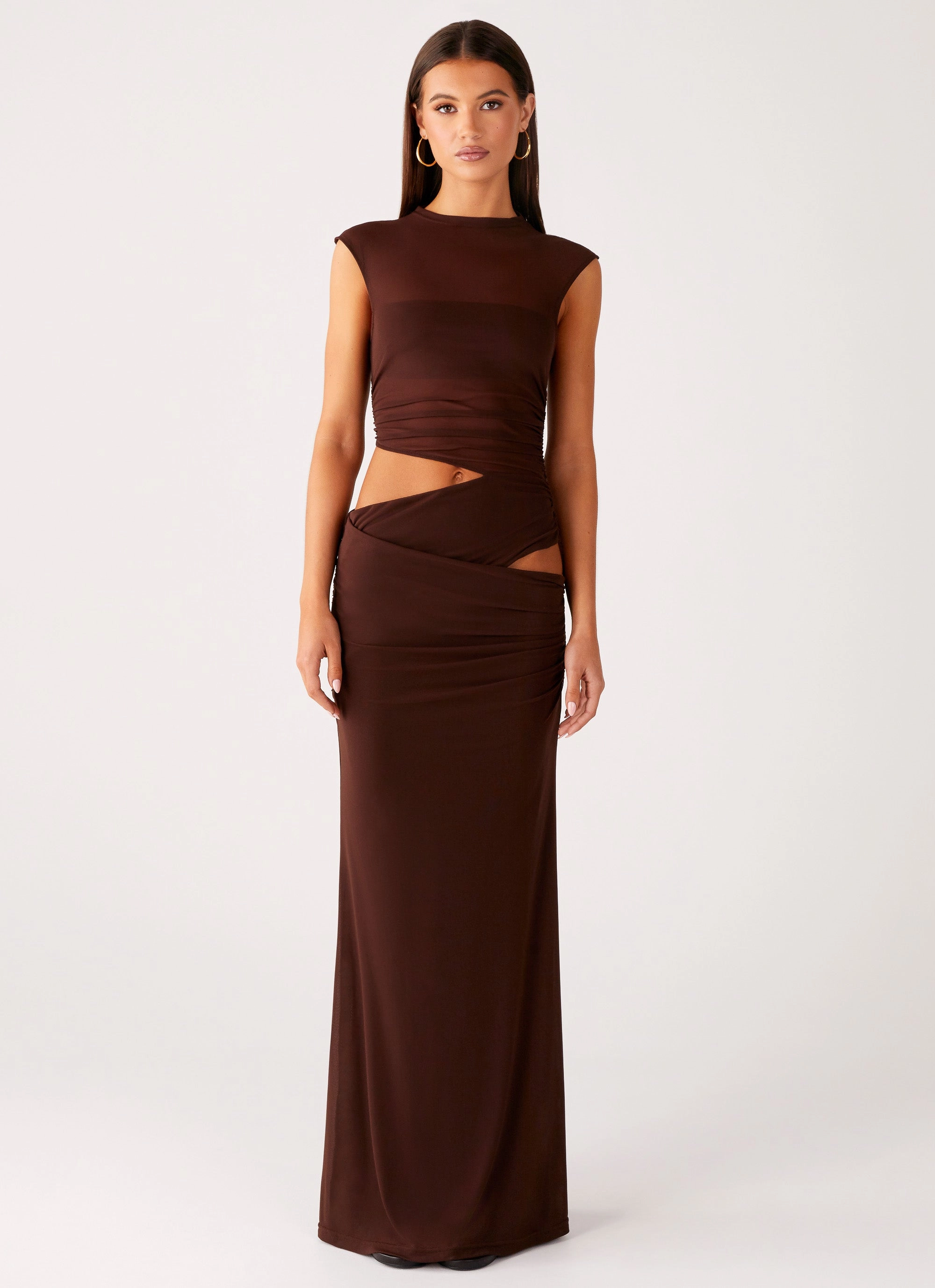 Briony Maxi Dress - Cool Chocolate Comfy and Cozy Wedding guest