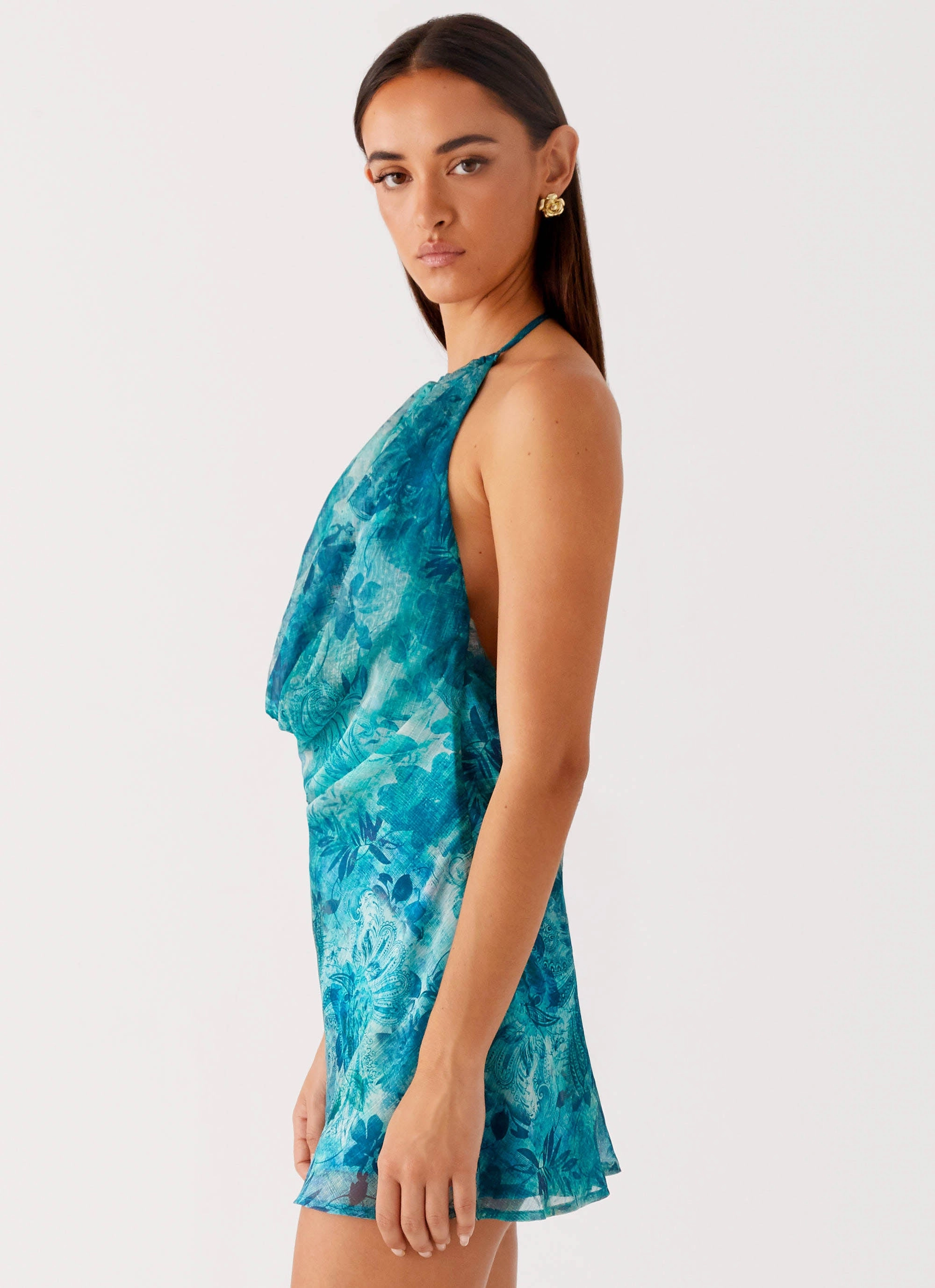 Comfort Waist Fit Vibrant Light Ele Mini Dress - Teal