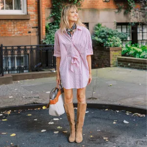 All-Purpose Wear Stretch Waist MASON'S DAUGHTER | Anna Dress, Red and White Striped