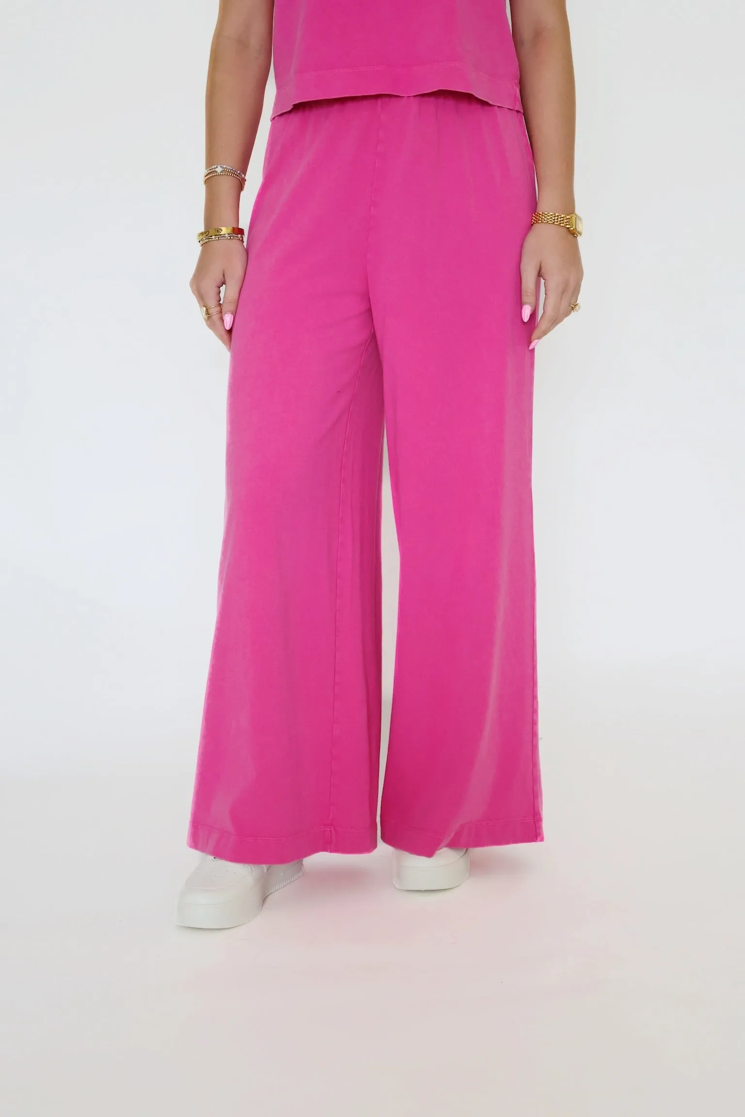 Reinforced Stitching Scout Jersey Flare Pant- Island Pink