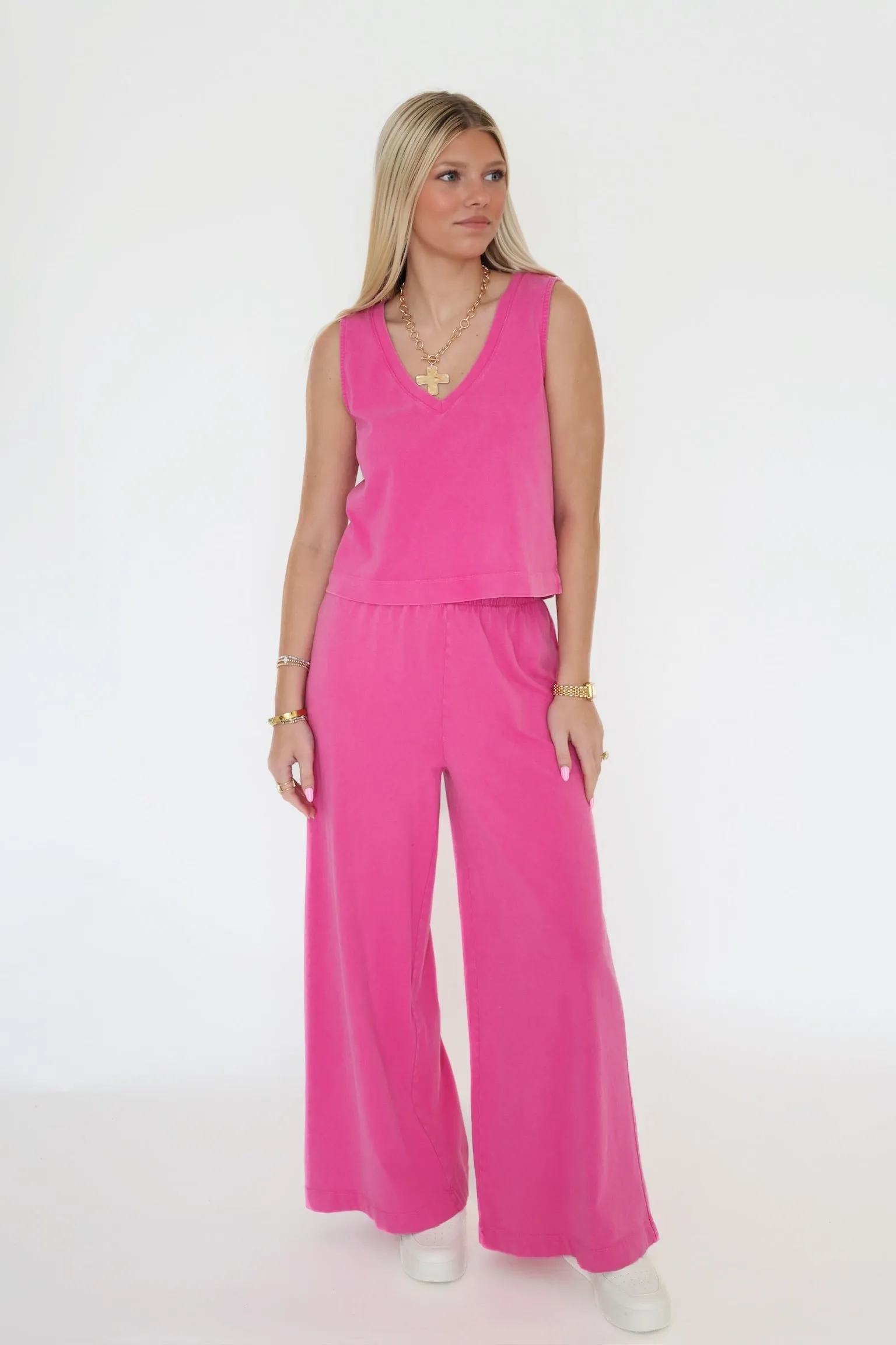 City Wear Bi Stretch Fabric Scout Jersey Flare Pant- Island Pink