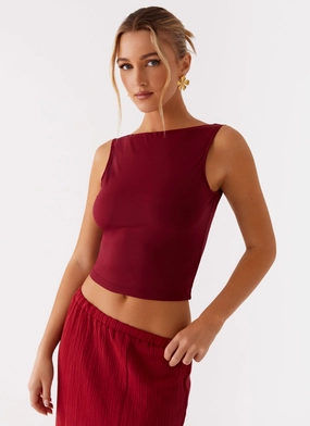 TailoredCut Blythe Top - Rhubard