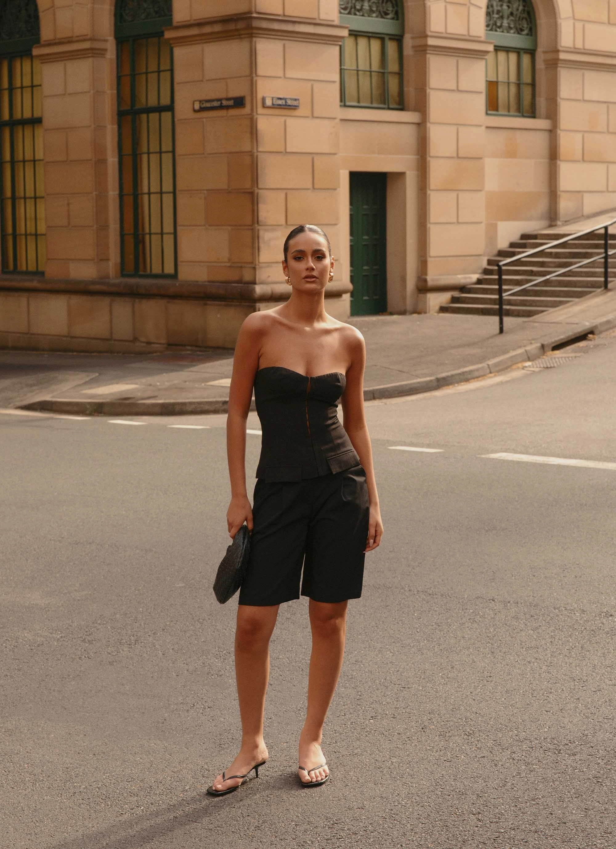 Jeanie Corset Top - Black GarmentWashedFinish AllPurposeWear