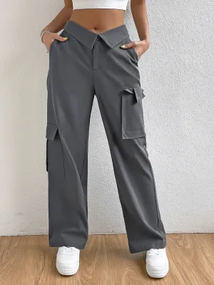 Flipped Waist Pocket Patched Cargo Pants