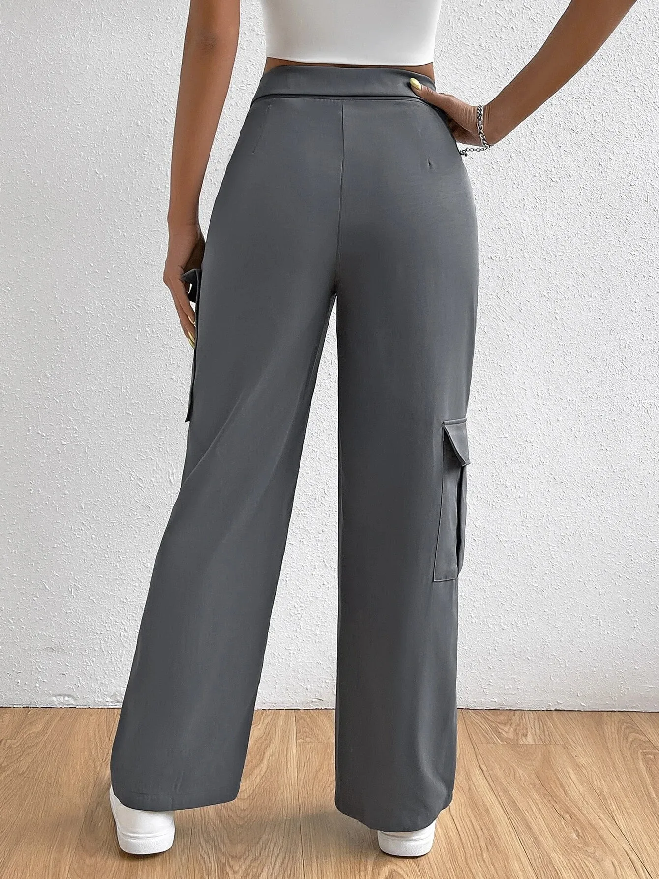 Flipped Waist Pocket Patched Cargo Pants