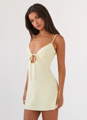 Flora Linen Mini Dress - Lemon Versatile and Comfortable