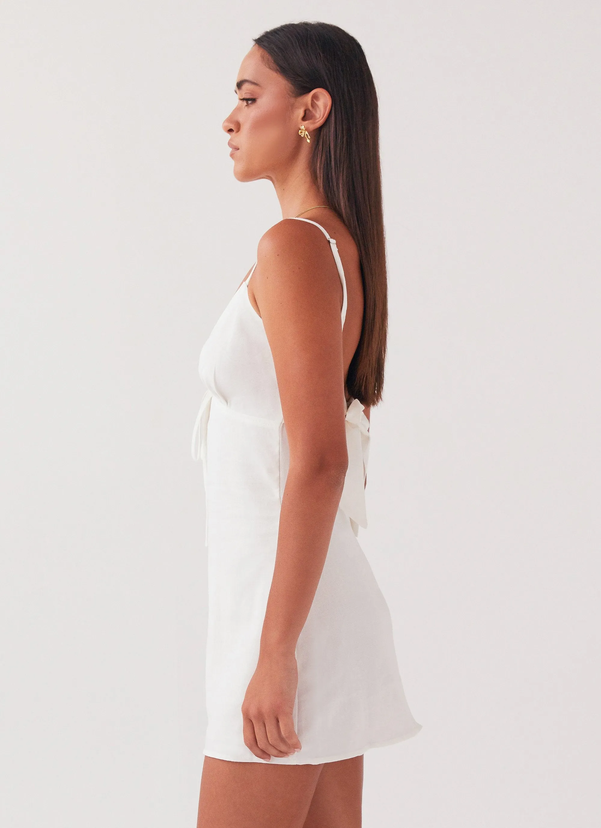 Flora Linen Mini Dress - White City Essential Polished Layer