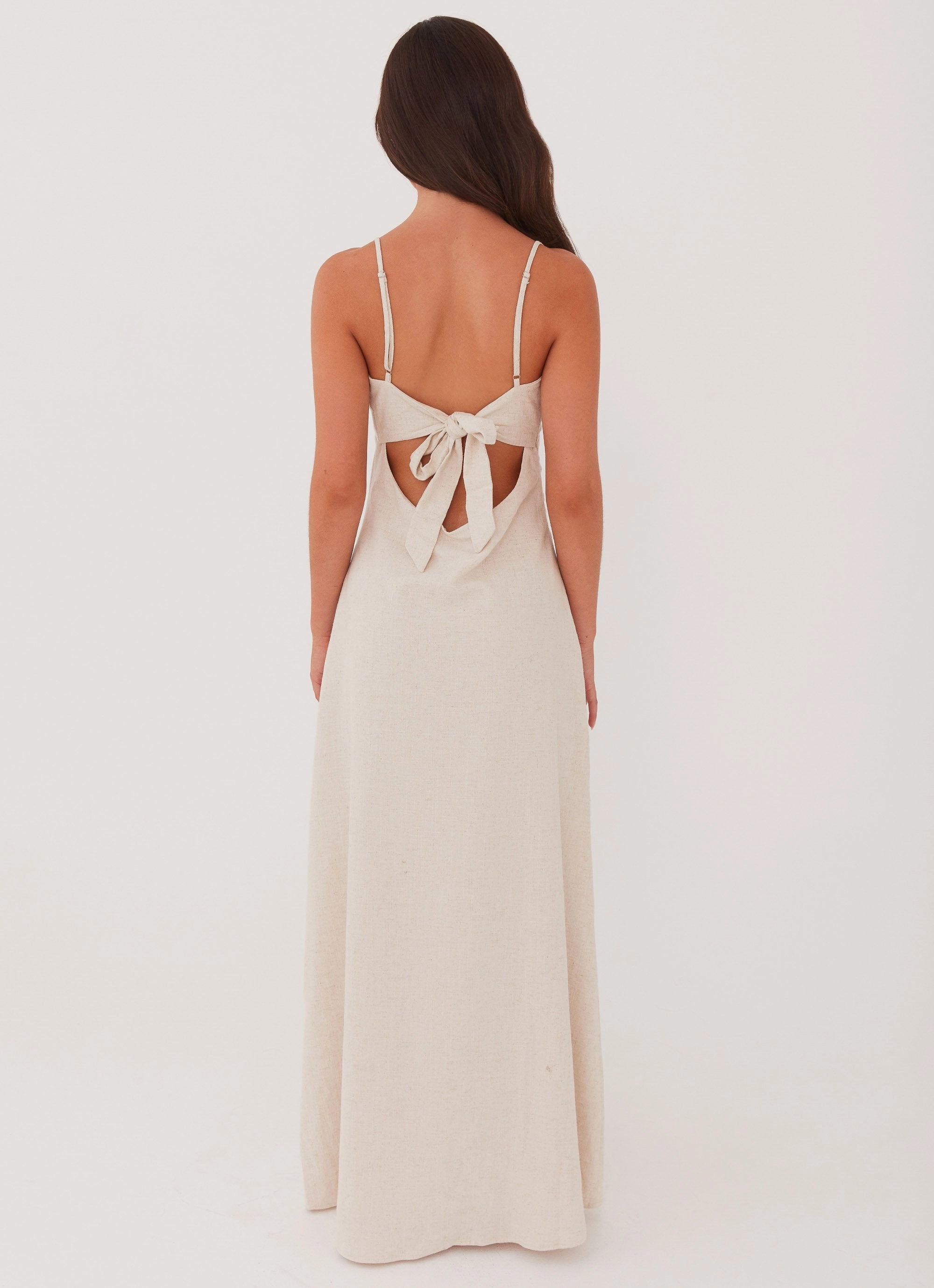 Flora Linen Maxi Dress - Oatmeal Balanced Tones