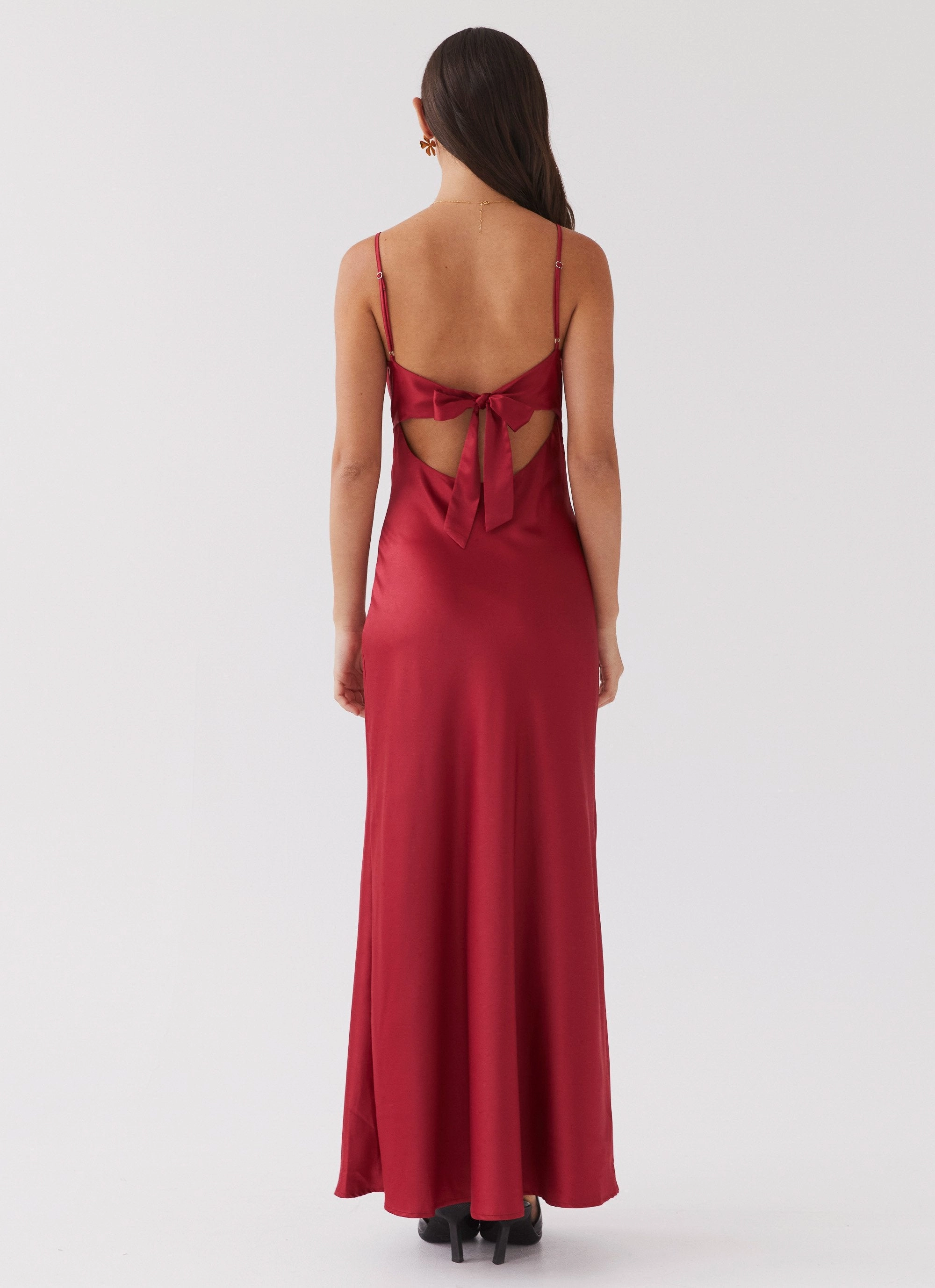 Flora Satin Maxi Dress - Cherry Family Glow Inner Feel