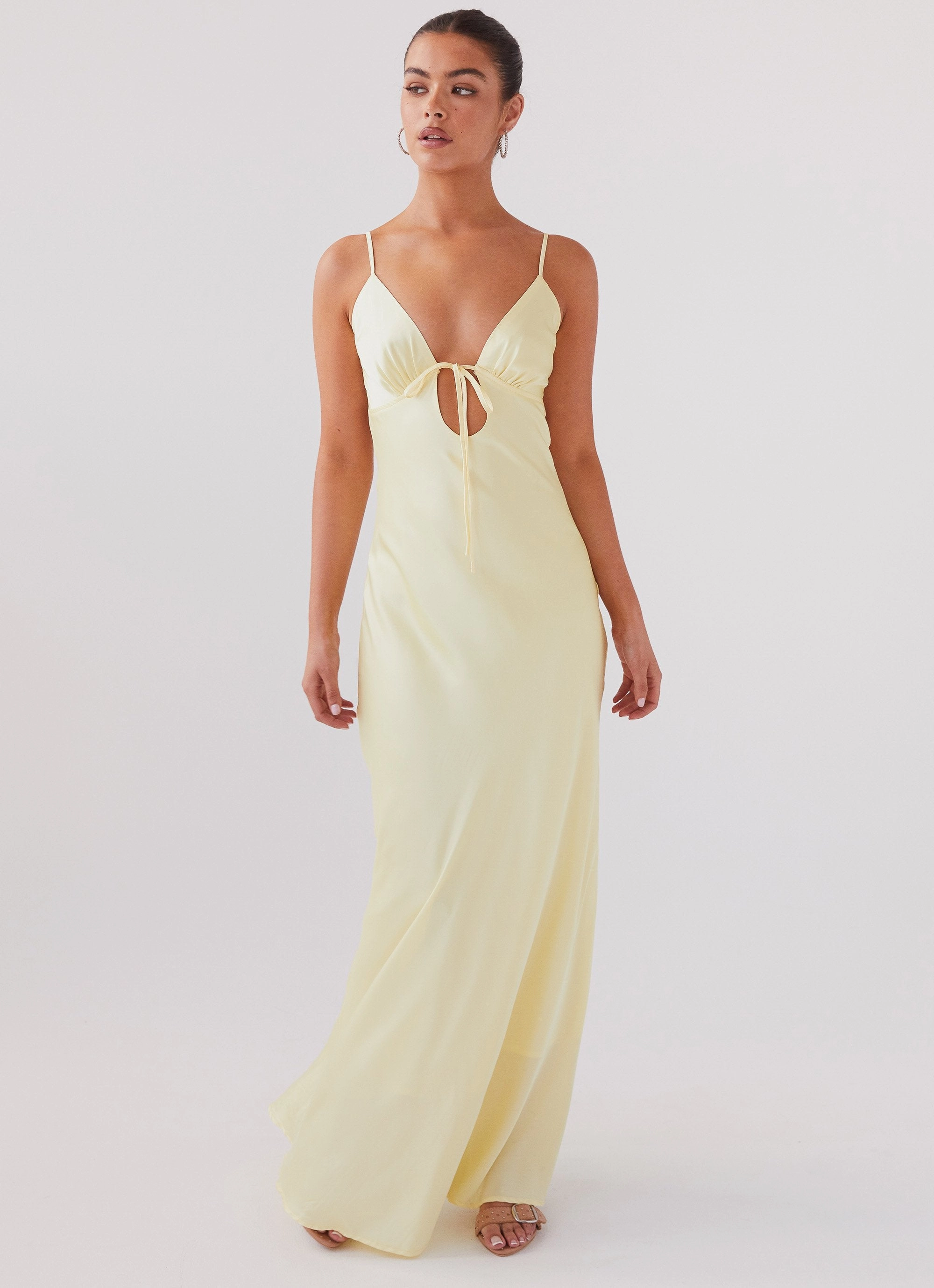 Daywear Fit Flora Satin Maxi Dress - Lemon