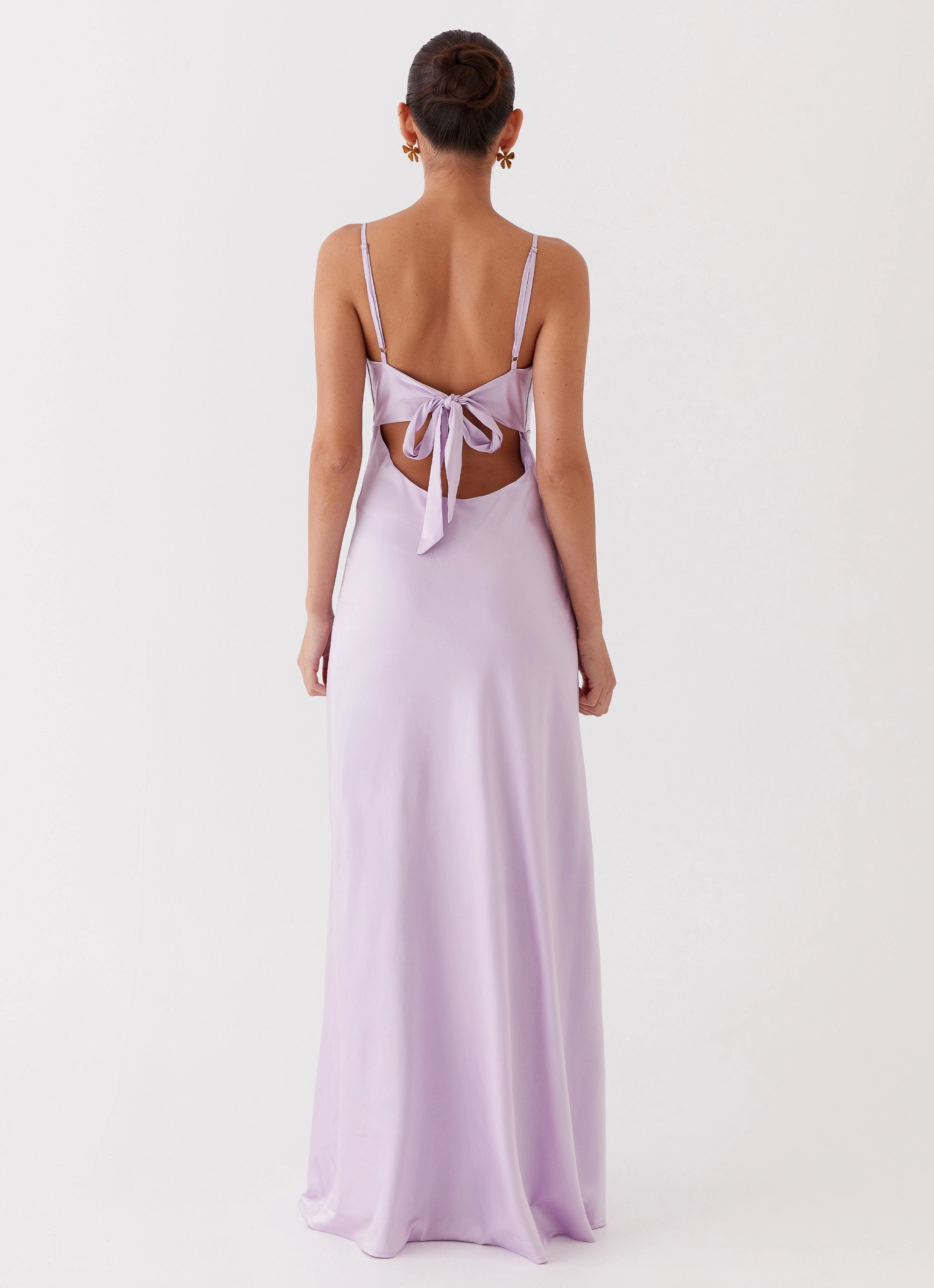 Flora Satin Maxi Dress - Lilac Lounge Comfort