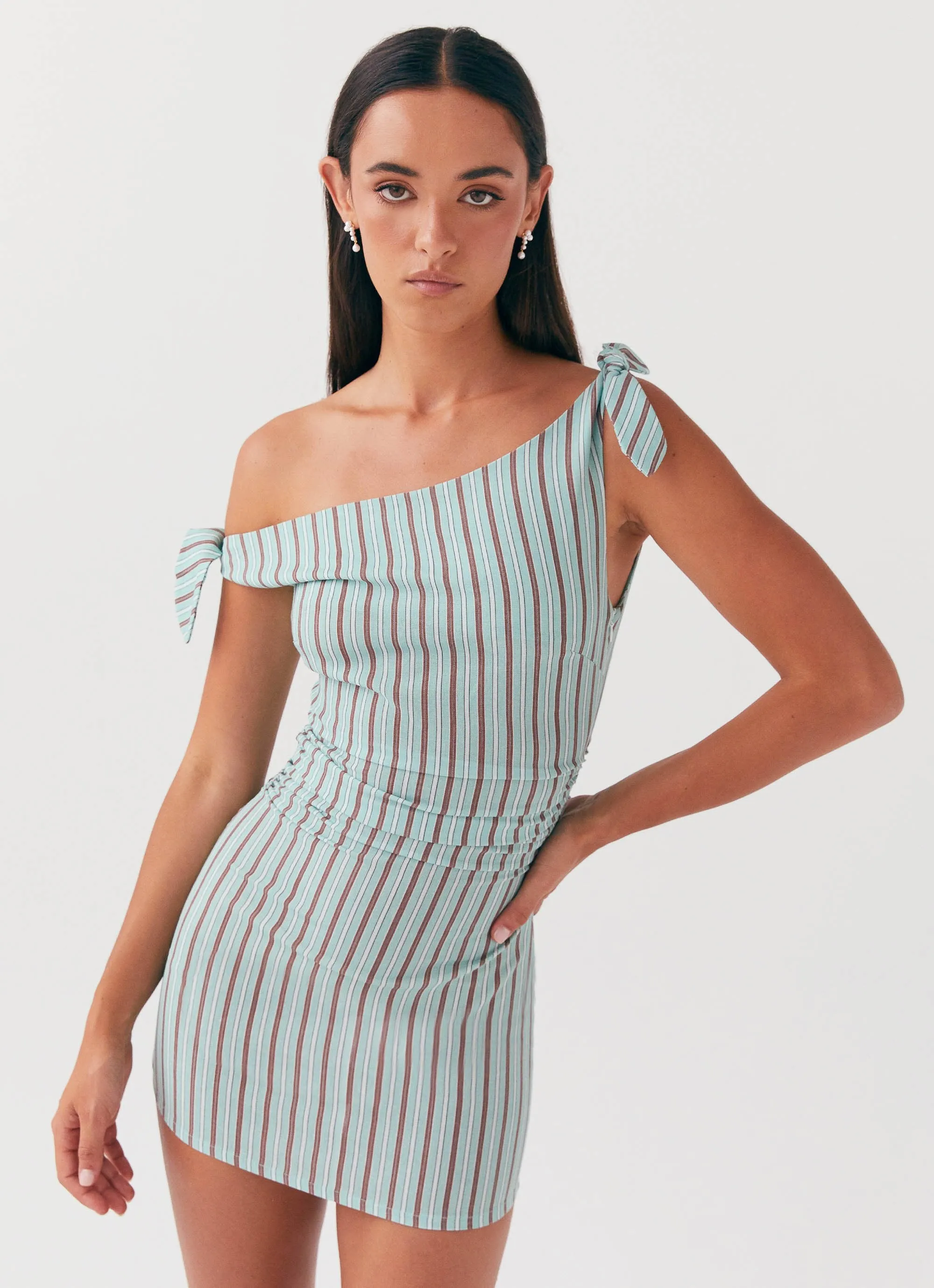 Amazonia Linen Mini Dress - Coastal Stripe Charming Style