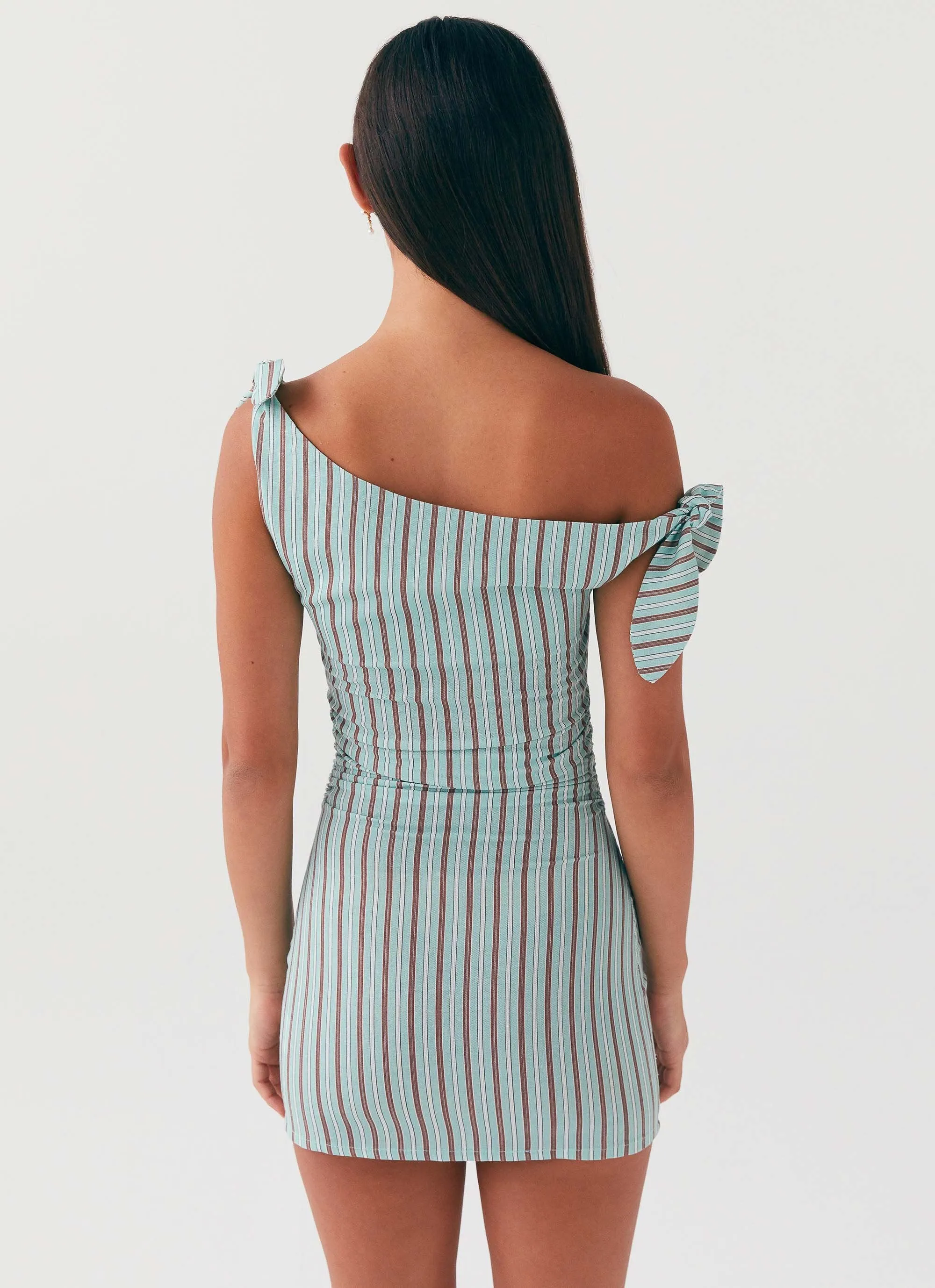 Trendy Appearance Amazonia Linen Mini Dress - Coastal Stripe