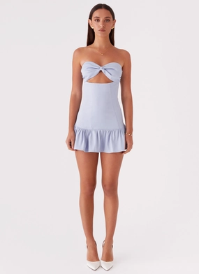 Wedding guest Gigi Frill Mini Dress - Blue