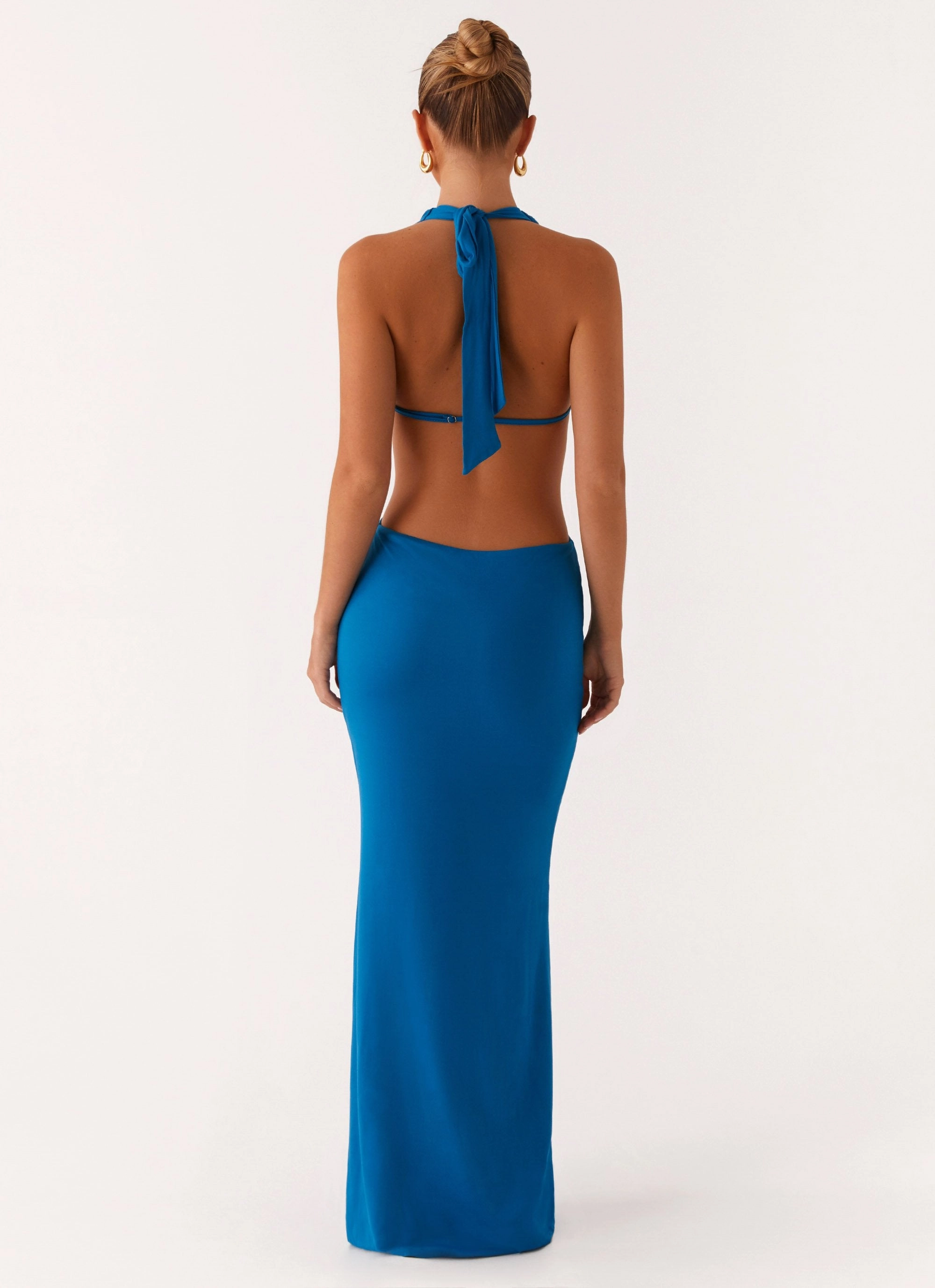 Subtle tone Flossy Maxi Dress - Royal Blue