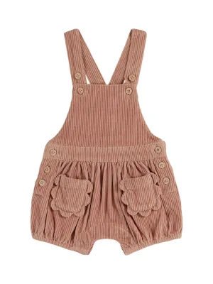 Flower Pocket Corduroy Overalls