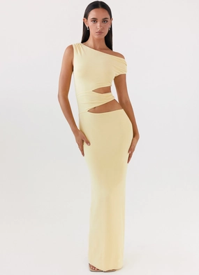 Margot One Shoulder Maxi Dress - Yellow Signature-Style