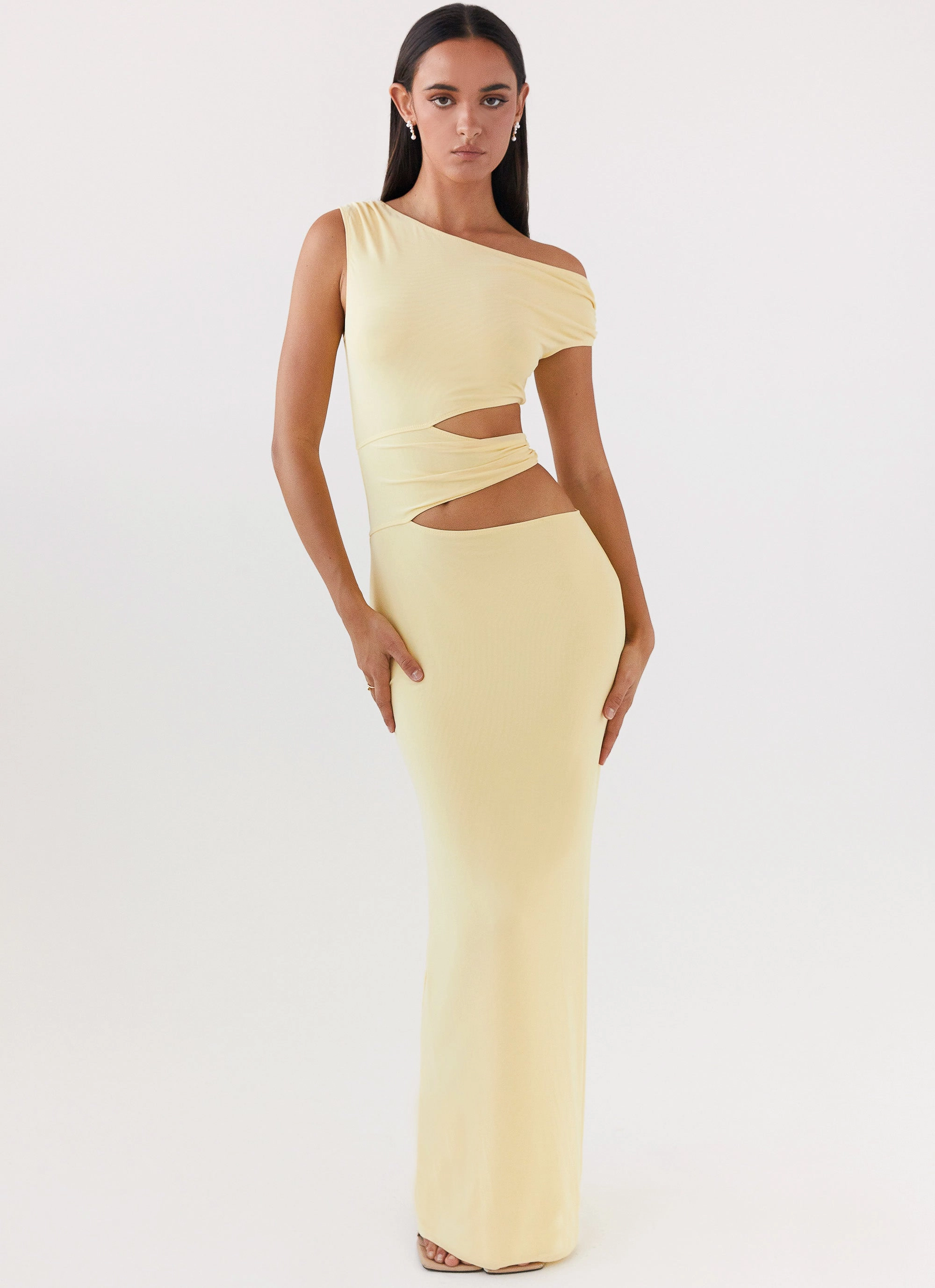 Margot One Shoulder Maxi Dress - Yellow Signature-Style